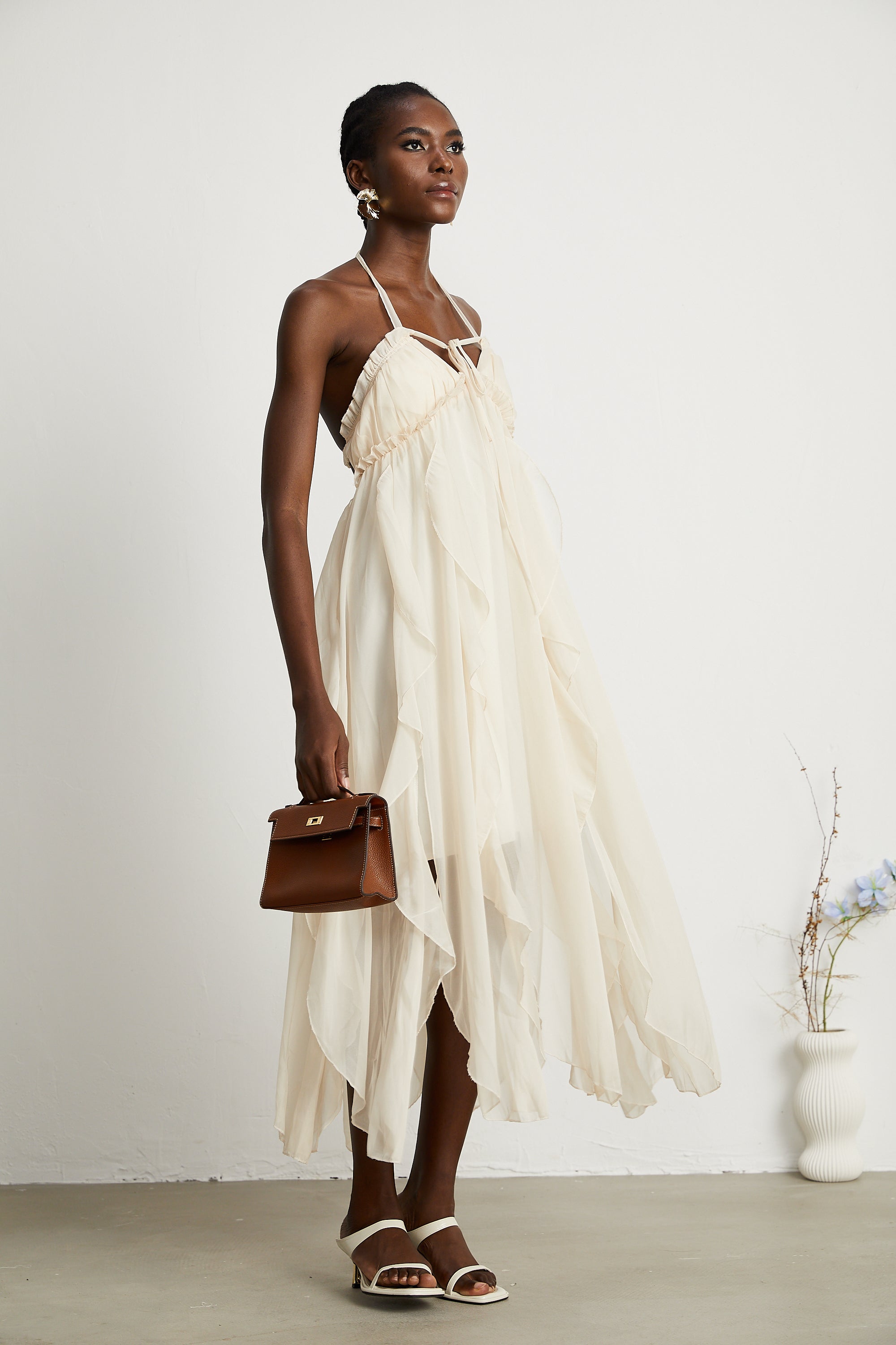 Axelle tül midi elbise