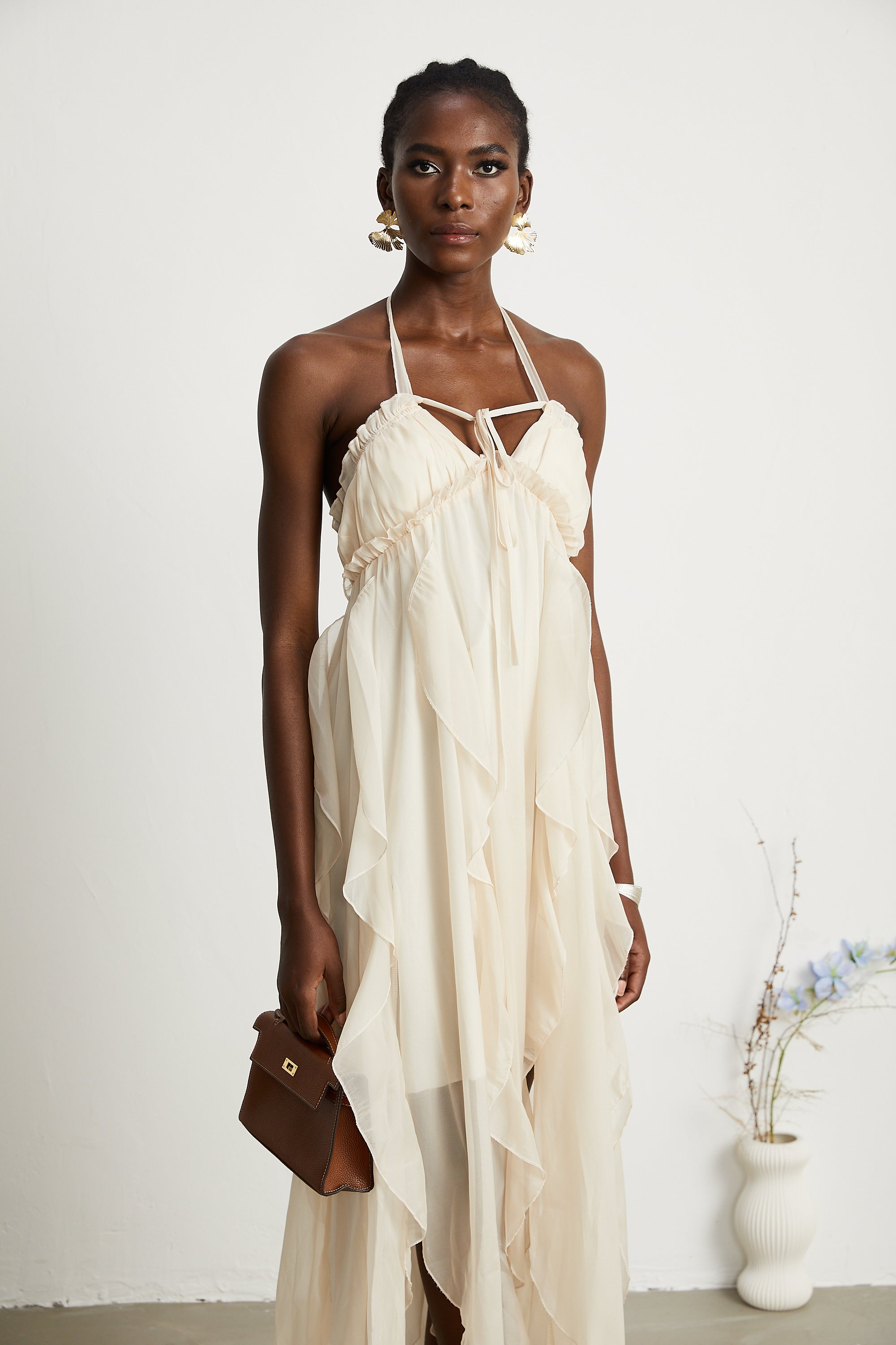 Axelle tül midi elbise