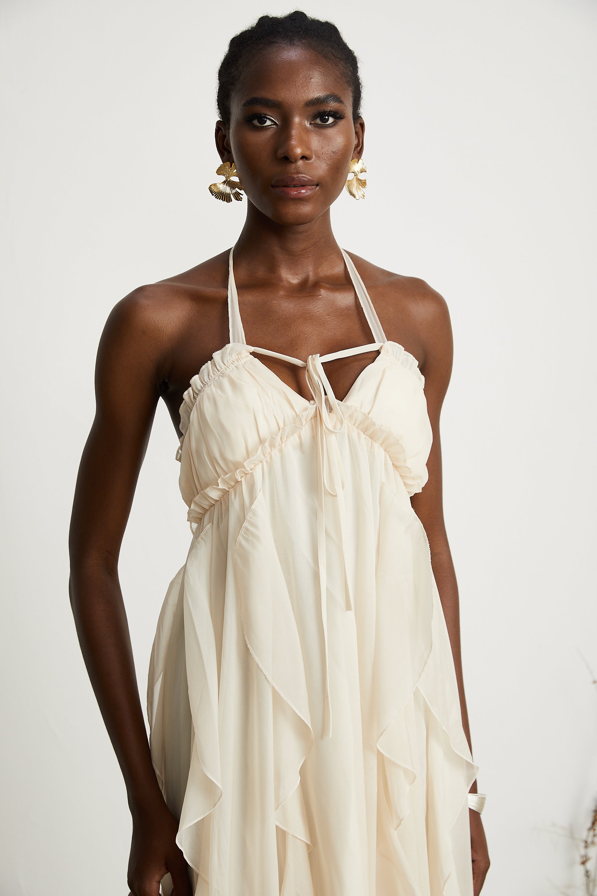 Axelle tül midi elbise