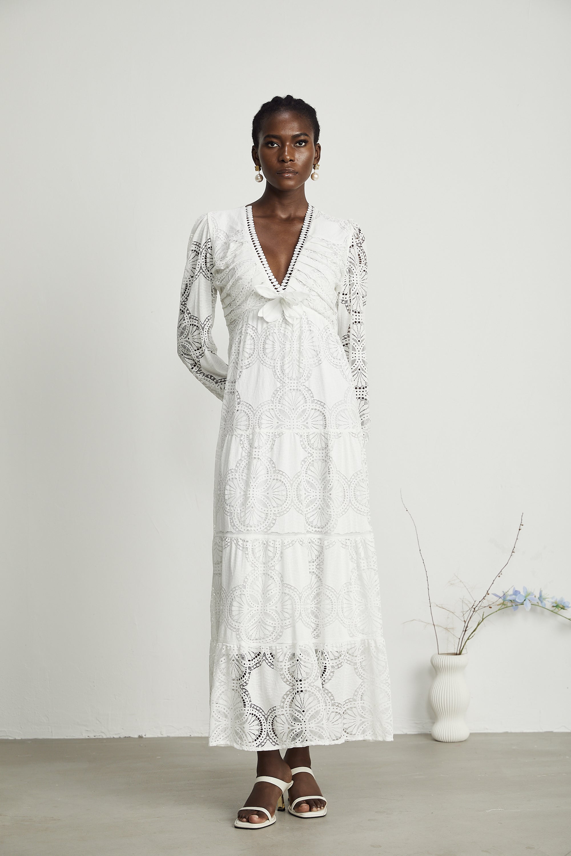 Ariane çiçek midi elbise