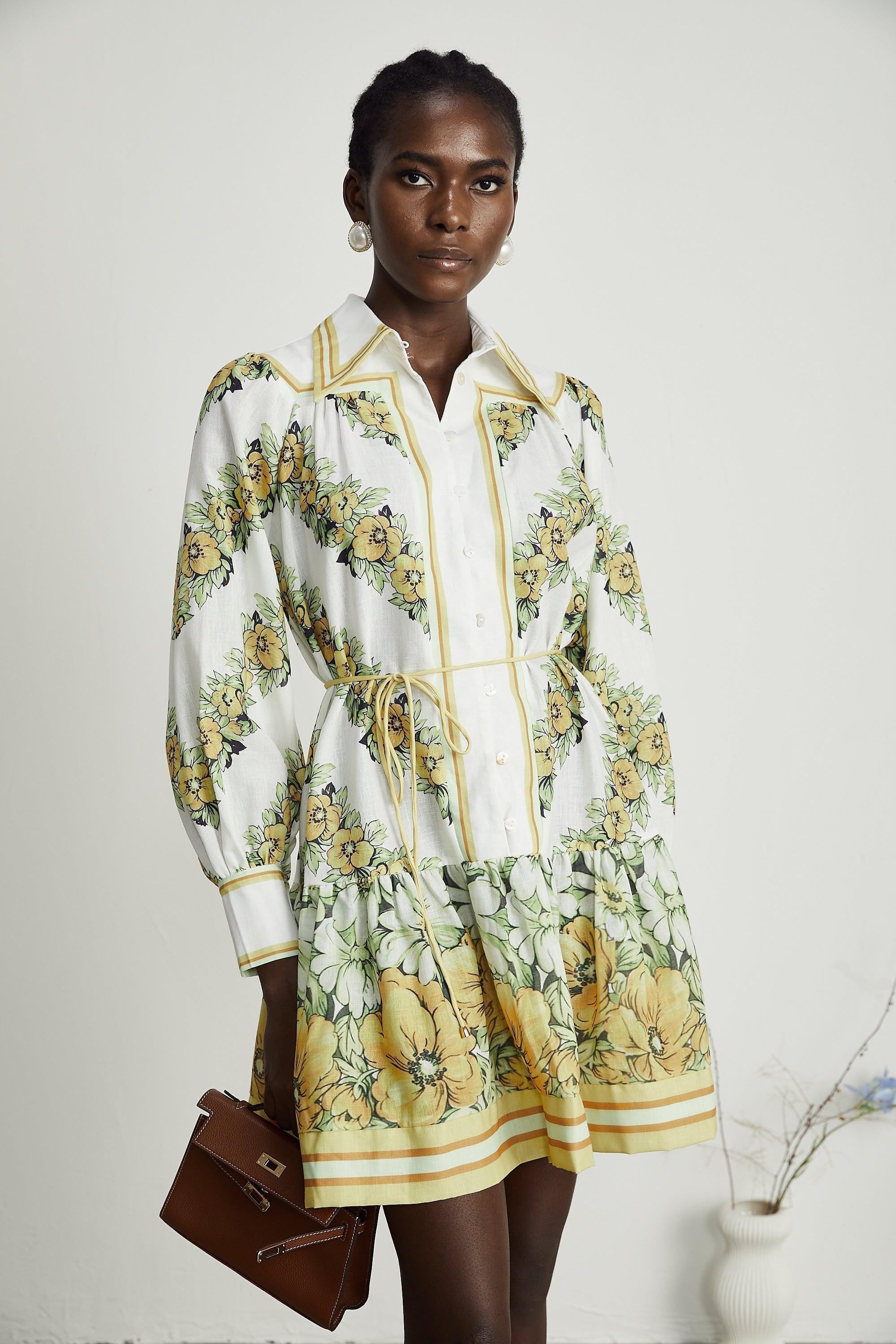 Apolline çiçek mini elbise