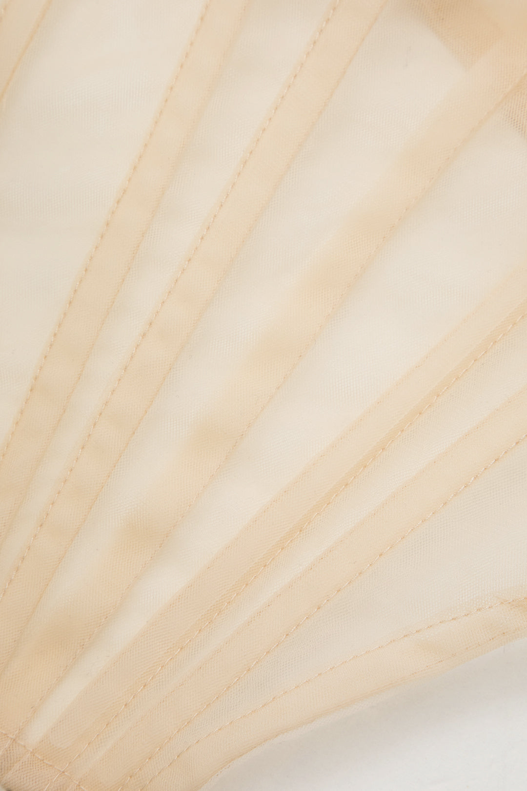 Bağlama Detaylı Şeffaf Mesh Korse Straplez Üst