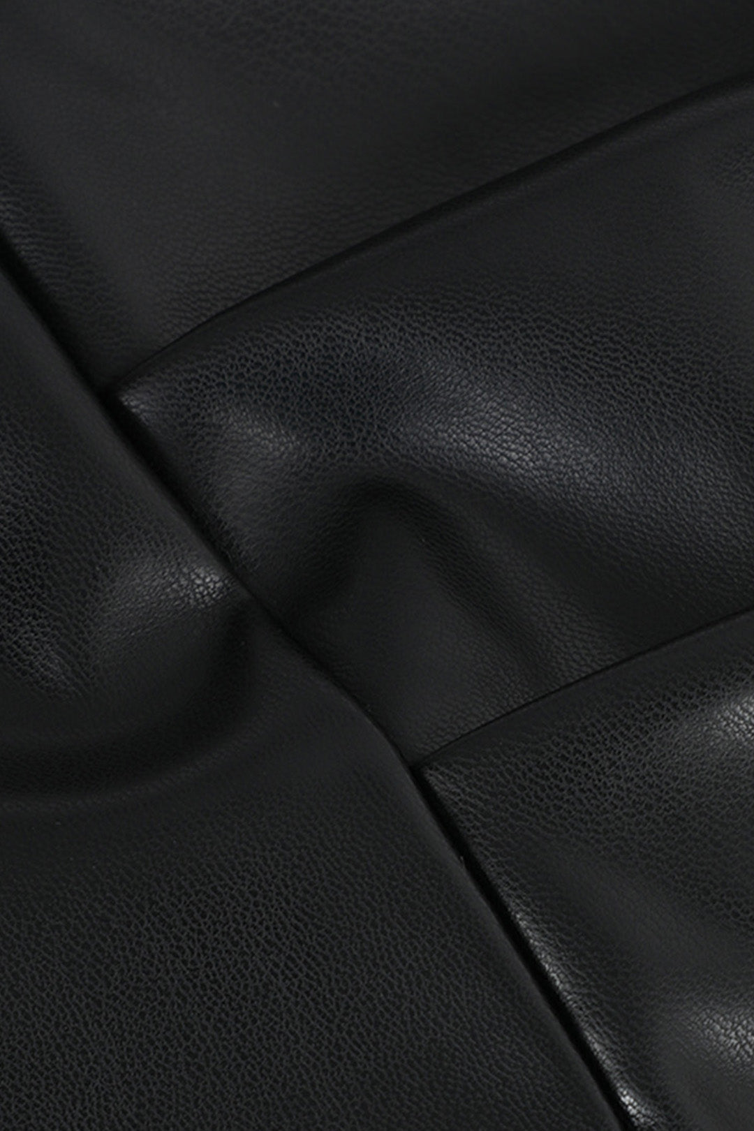 Asimetrik Dantelli Deri Mini Etek