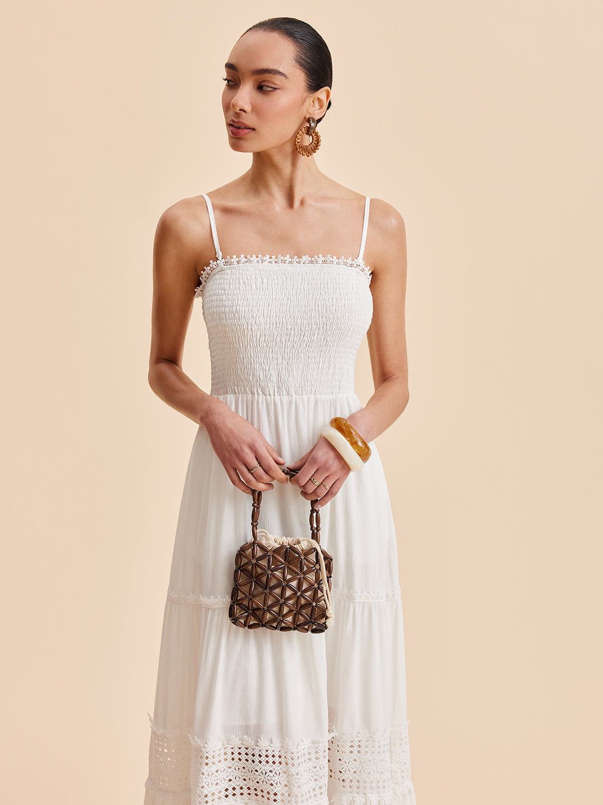 askılı midi elbise