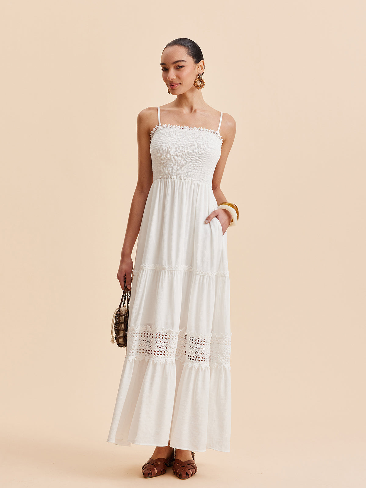 askılı midi elbise