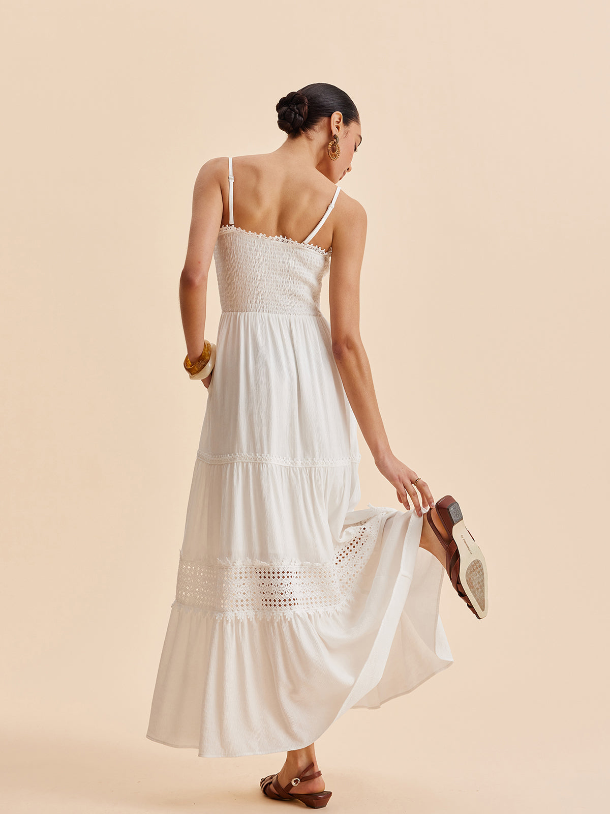 askılı midi elbise