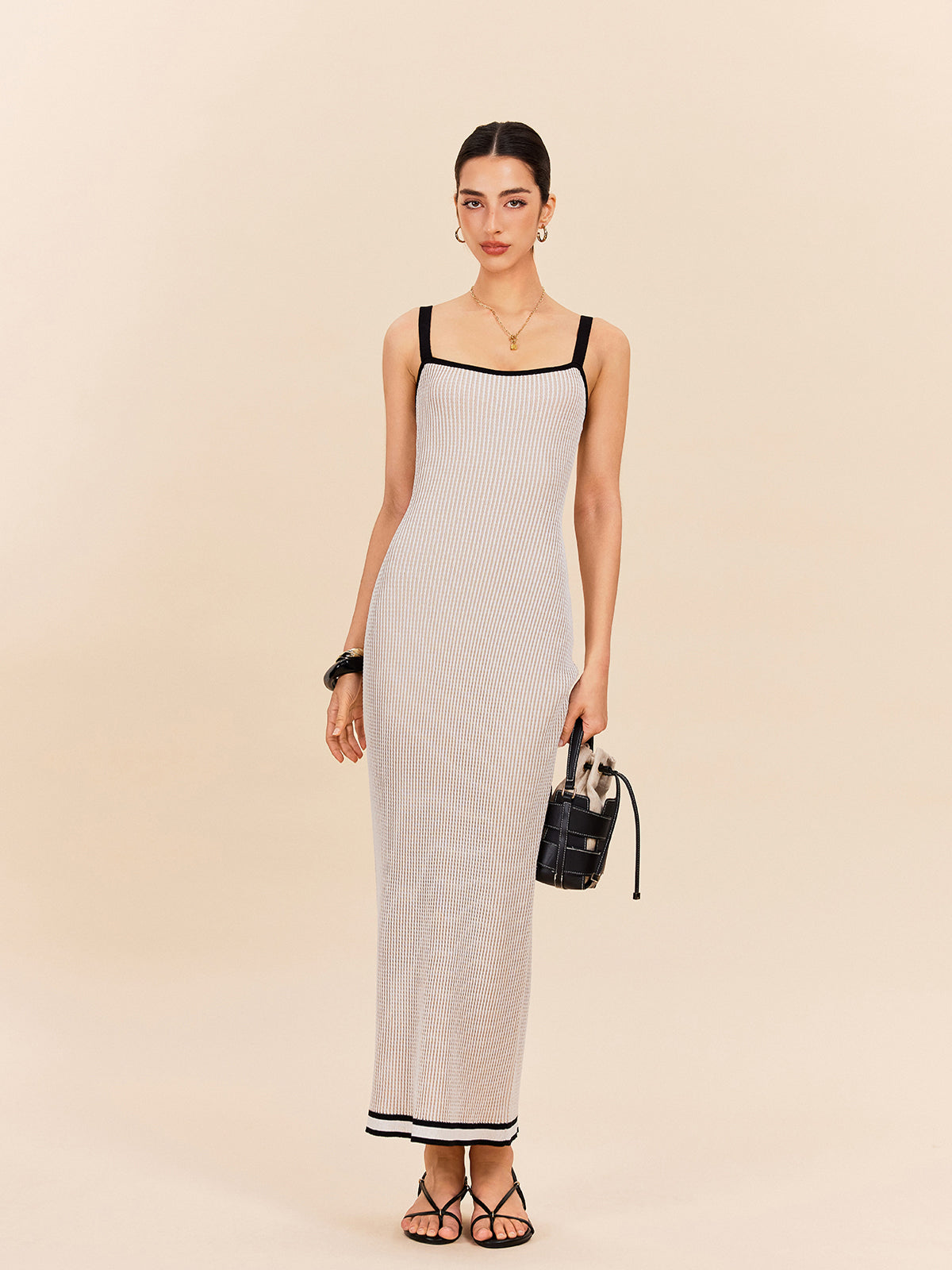 Askılı midi elbise