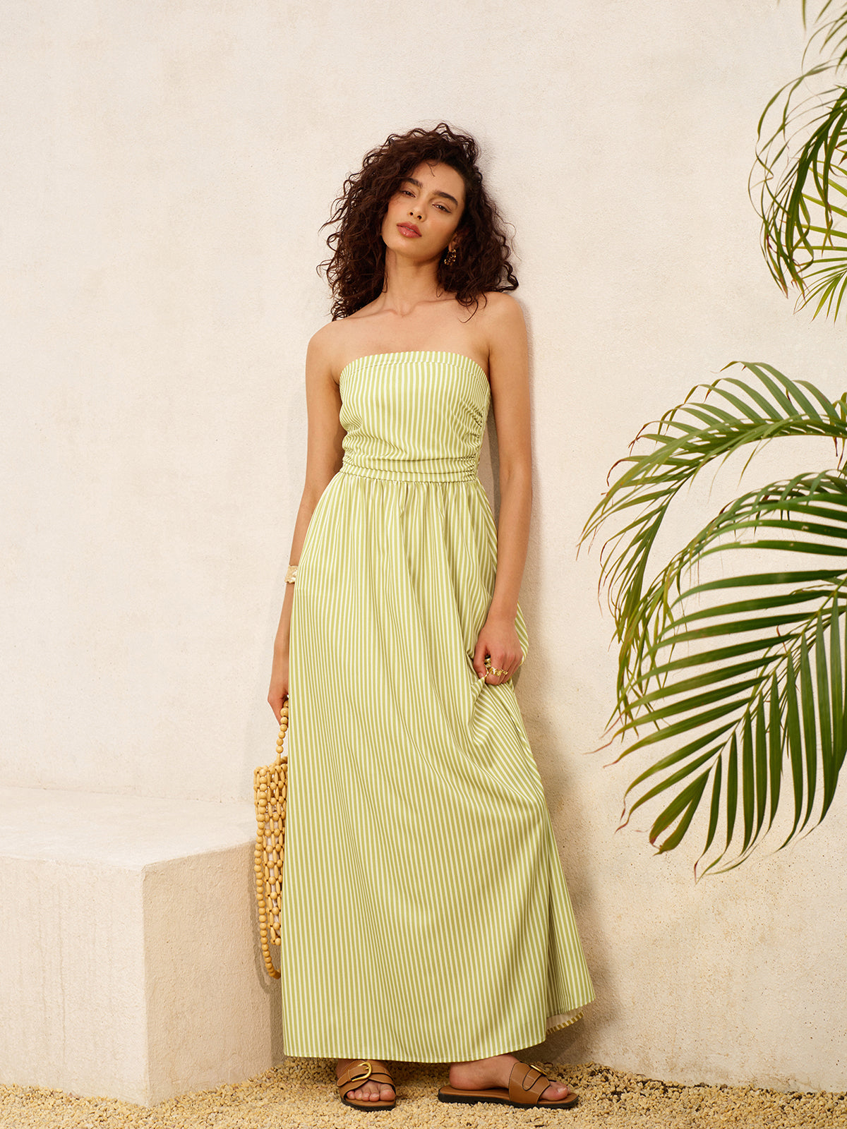 askılı midi elbise