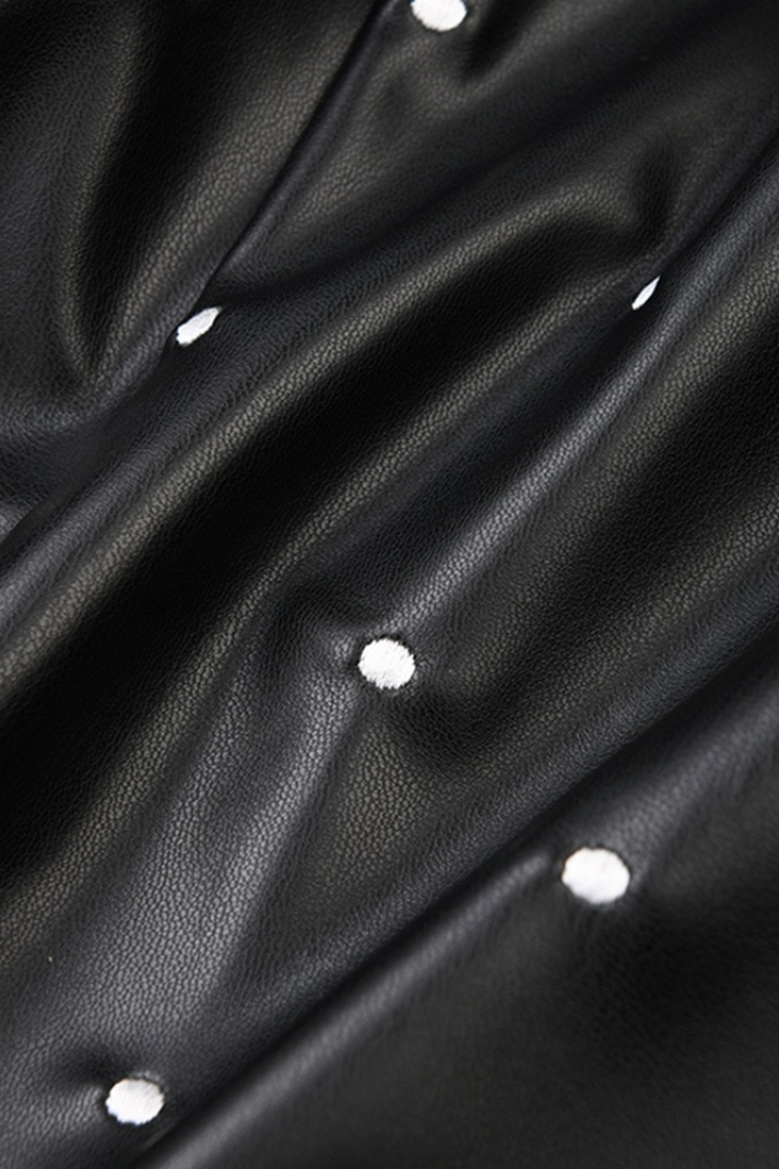 Alita Puantiyeli Suni Deri Ceket