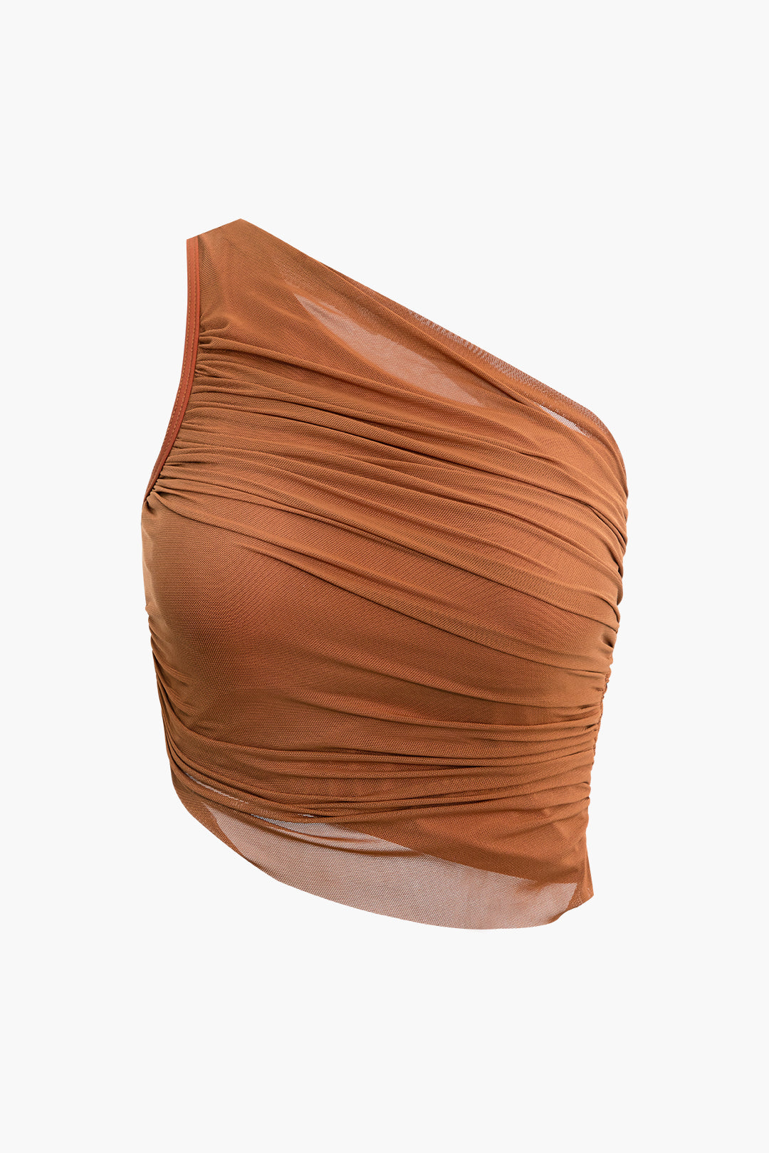 Asimetrik Büzgülü Kolsuz File Mayo