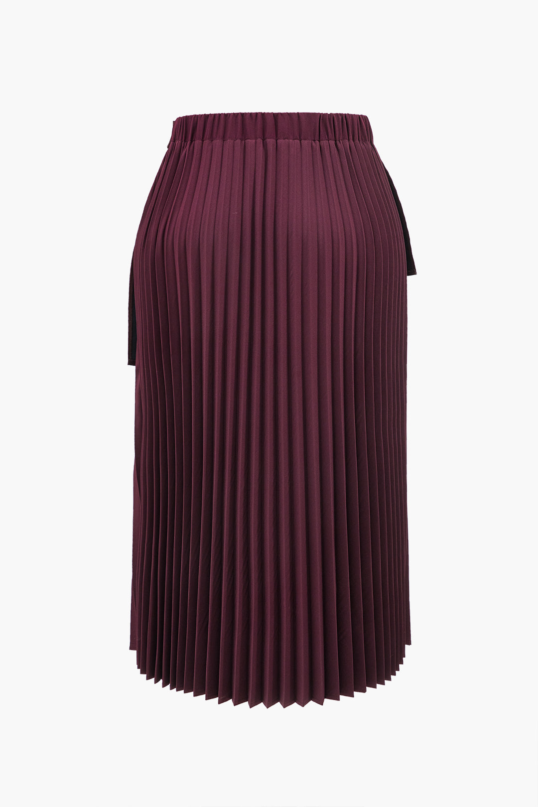 Büyük Beden Deri Patchwork Pileli Asimetrik Etek