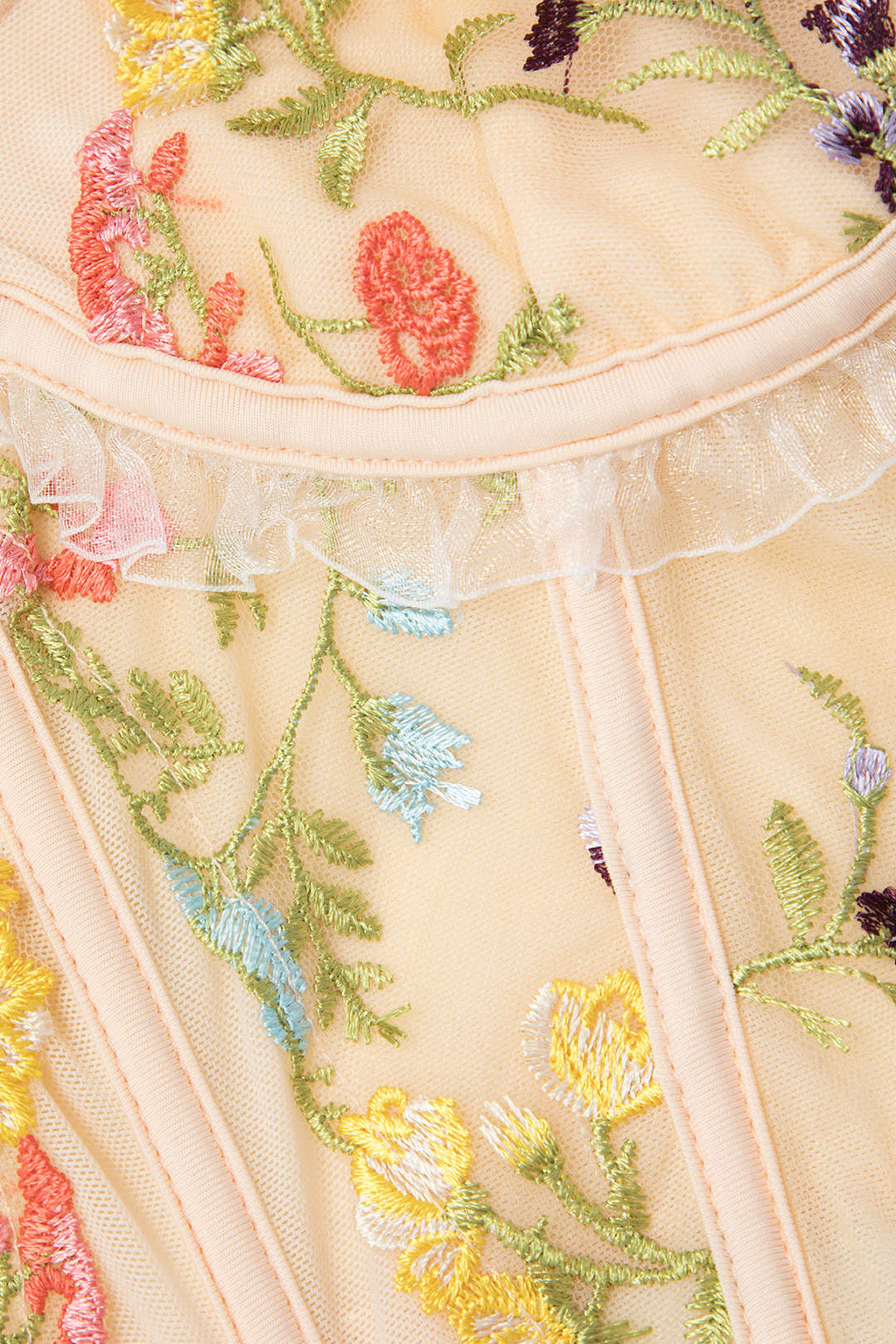 Çiçek İşlemeli Korsaj Büstiyer