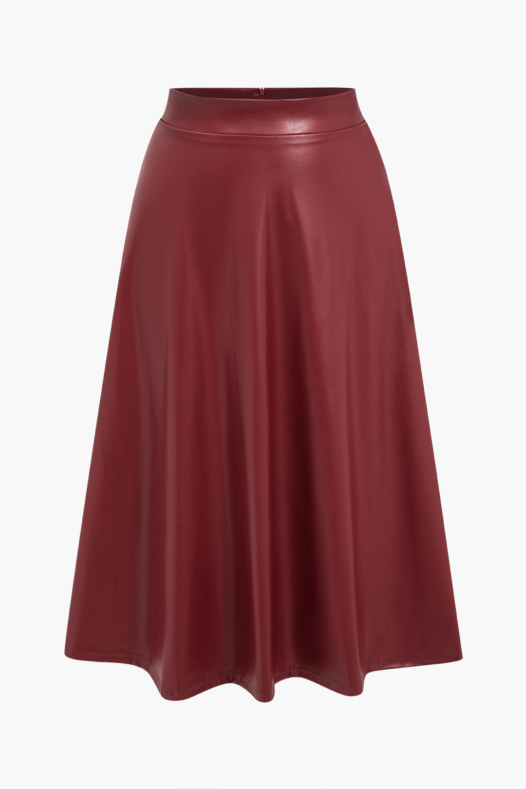 Büyük Beden Katı Deri Yüksek Bel Etek