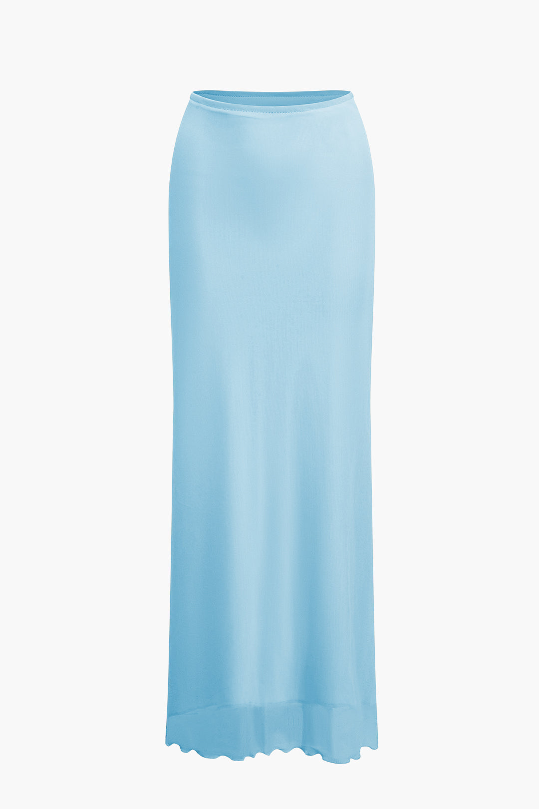 Büzgülü Çift Katmanlı Tül Askısız Yırtmaçlı Üst ve Maxi Etek Takımı