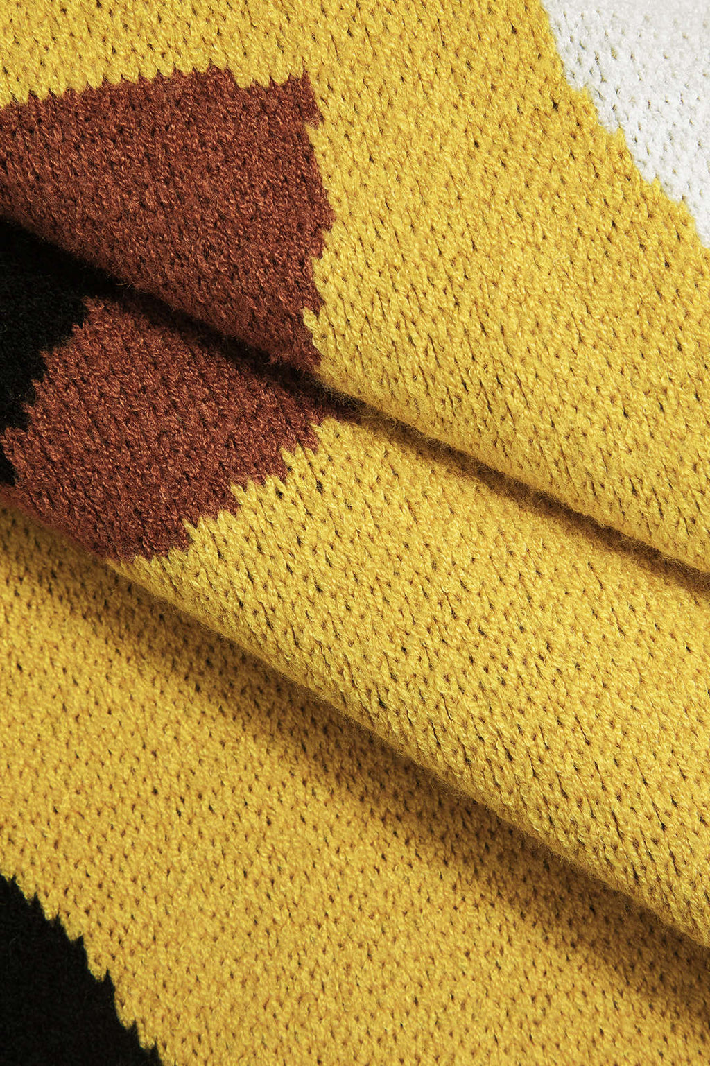 Büyük Beden Kontrast Örgü Uzun Kollu top