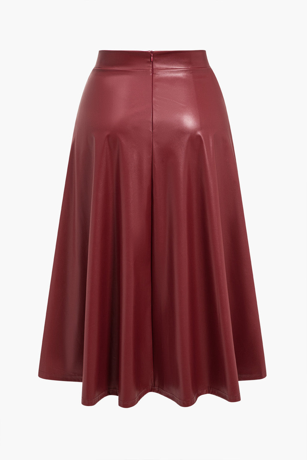 Büyük Beden Katı Deri Yüksek Bel Etek