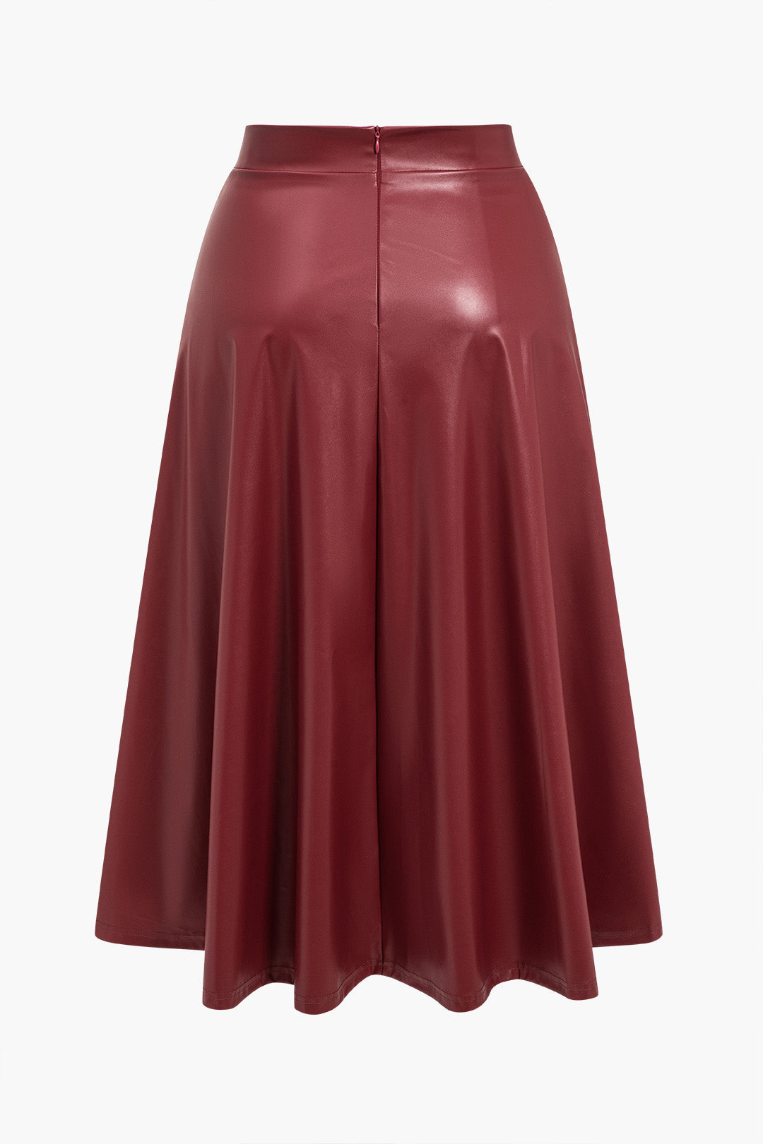 Büyük Beden Katı Deri Yüksek Bel Etek