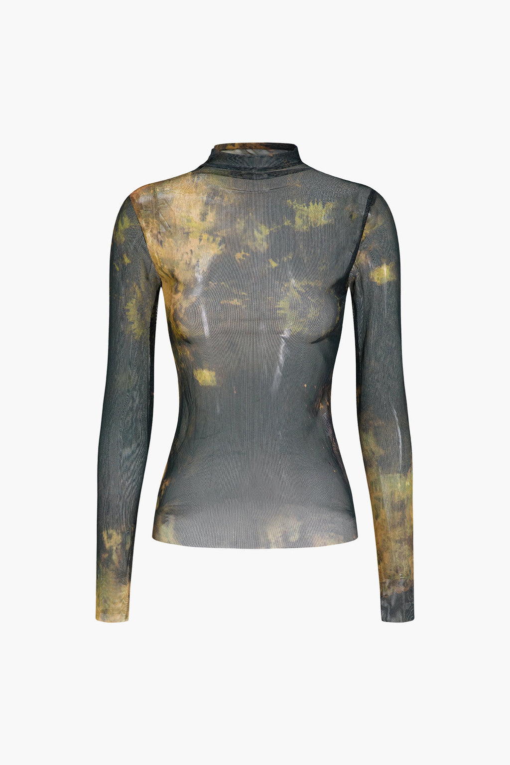 Batik Baskı Fileli Uzun Kollu top