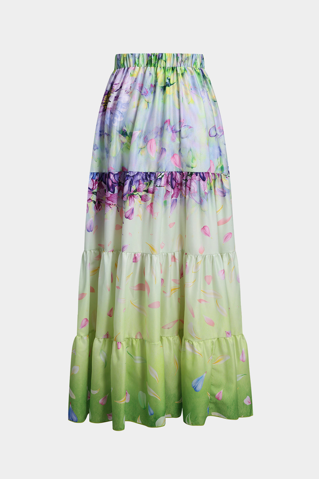 Çiçek Desenli Fırfırlı Karın Toparlayıcı Mayo ve Mayo Eteği Pareo Takım