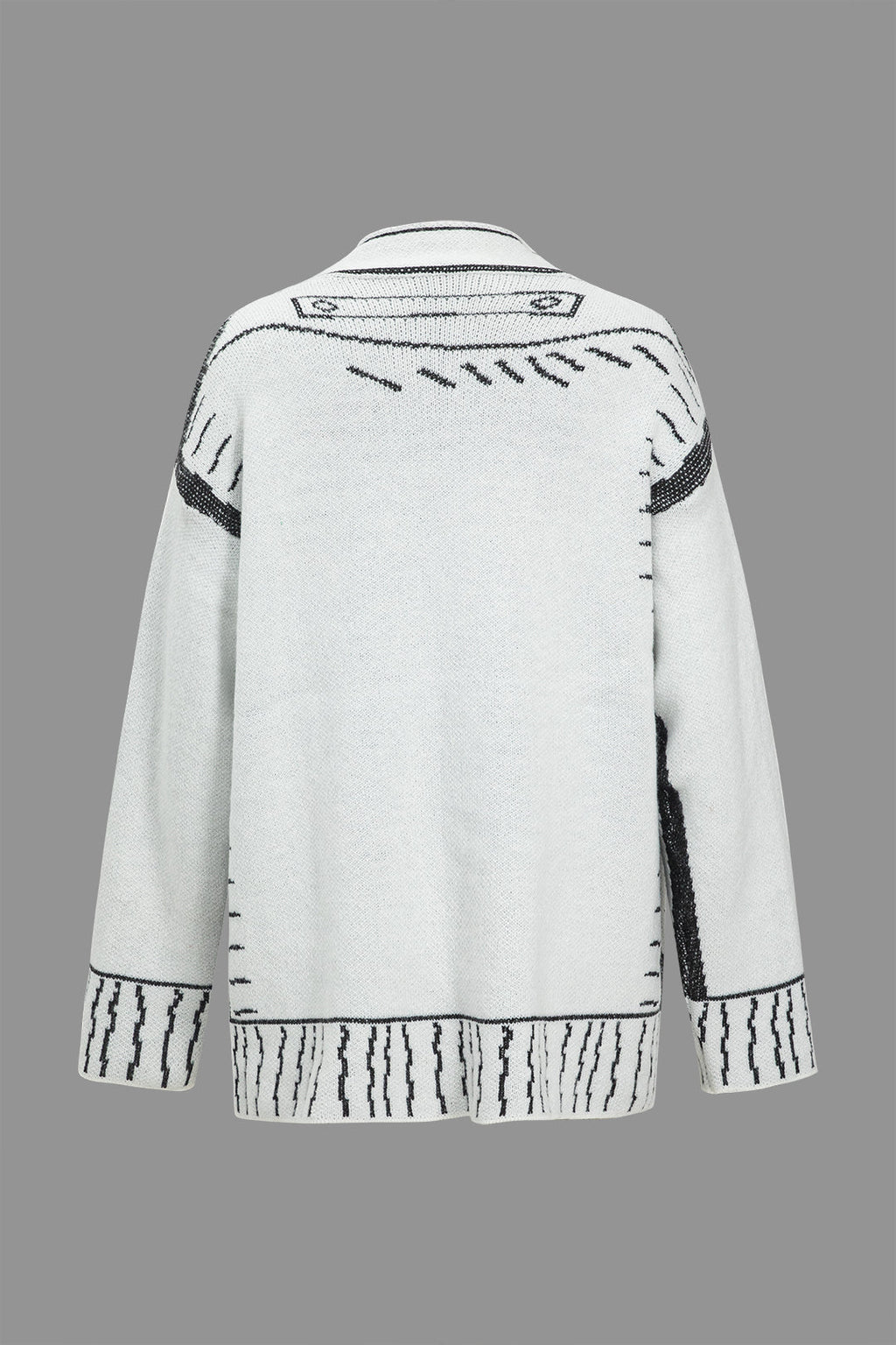 Çizgi Desenli Kazak Hırka