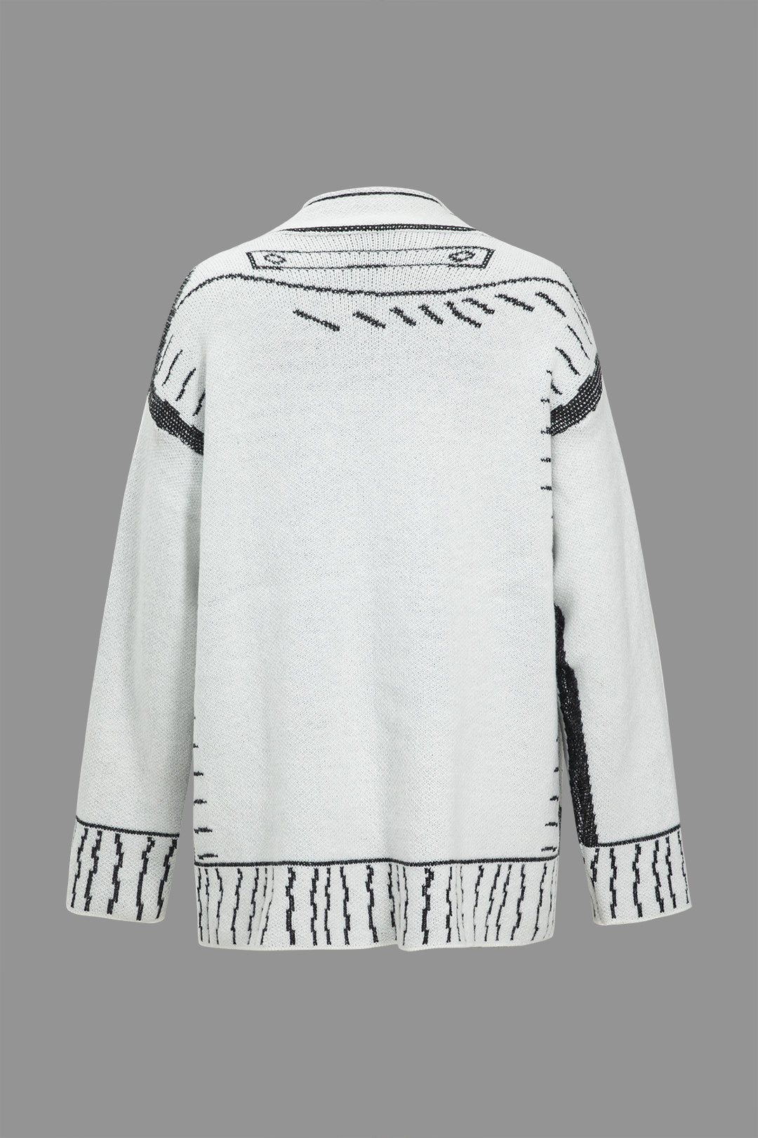 Çizgi Desenli Kazak Hırka