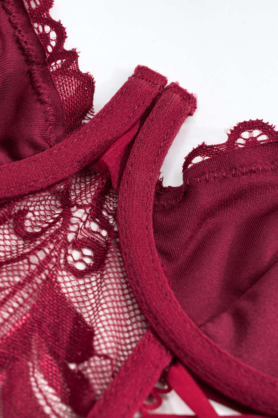 Dantel Çapraz Bağlama Detaylı Sırt Dekolteli İç Giyim Garter Seti