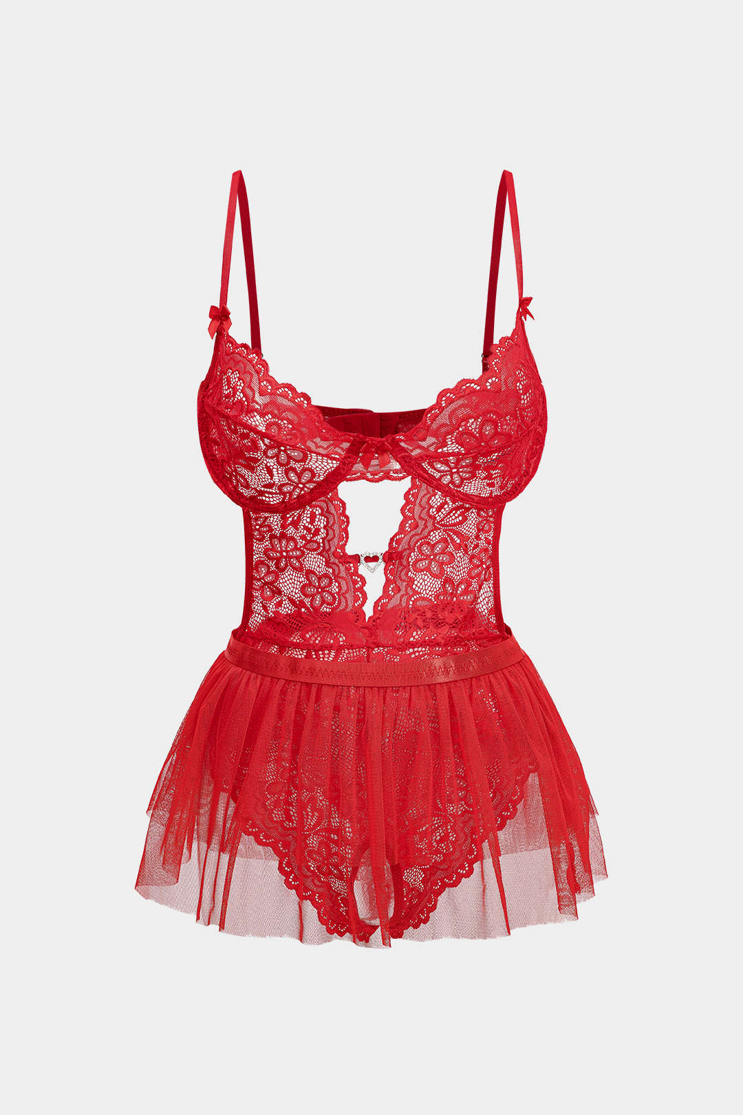 Dantel Burgu Detaylı, Kesik Yeri Olan, Sırtı Açık İç Giyim Garter Seti