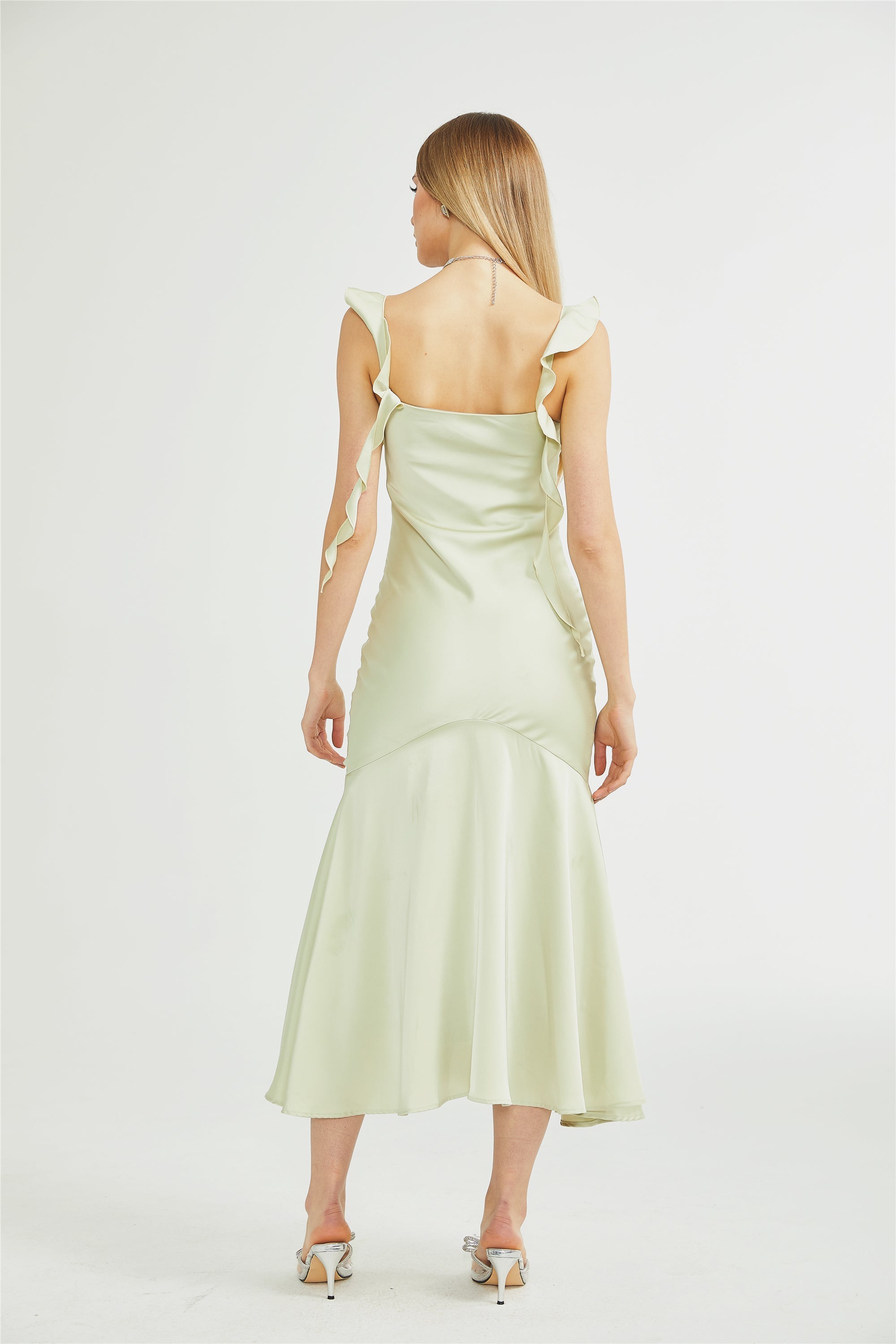 Céleste kloş midi elbise