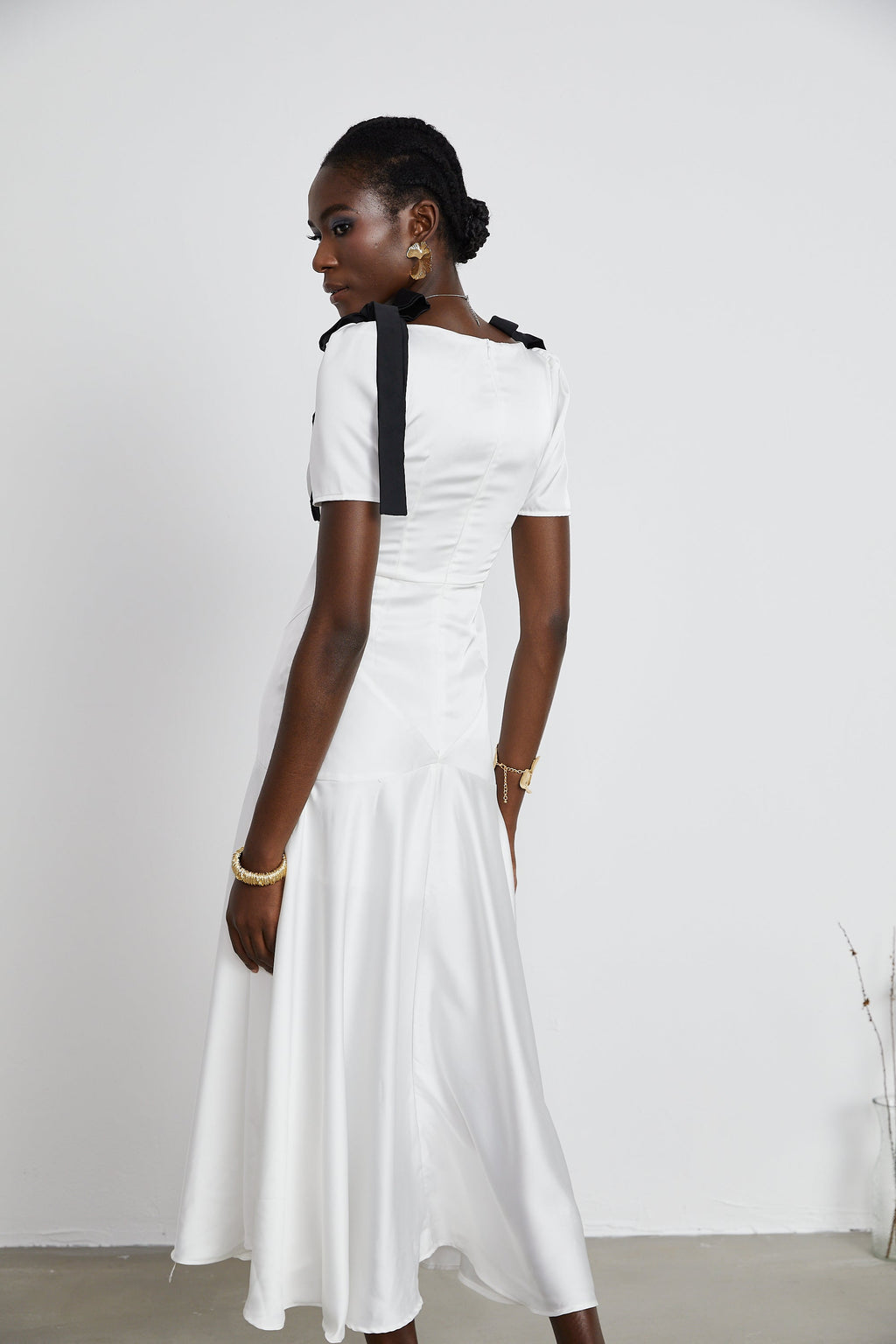 Cyrielle şerit maksi elbise