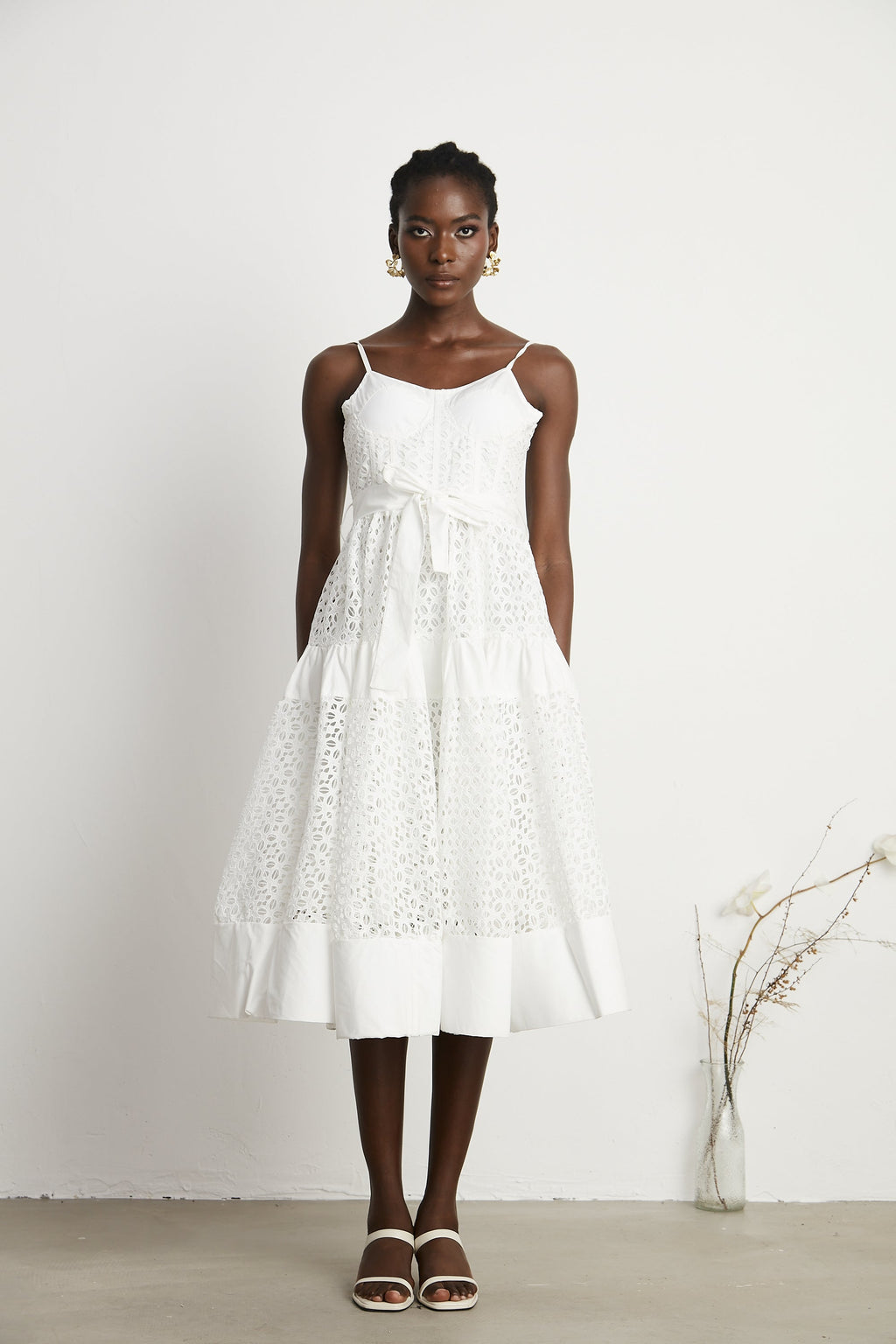 Catriona kuşak midi elbise