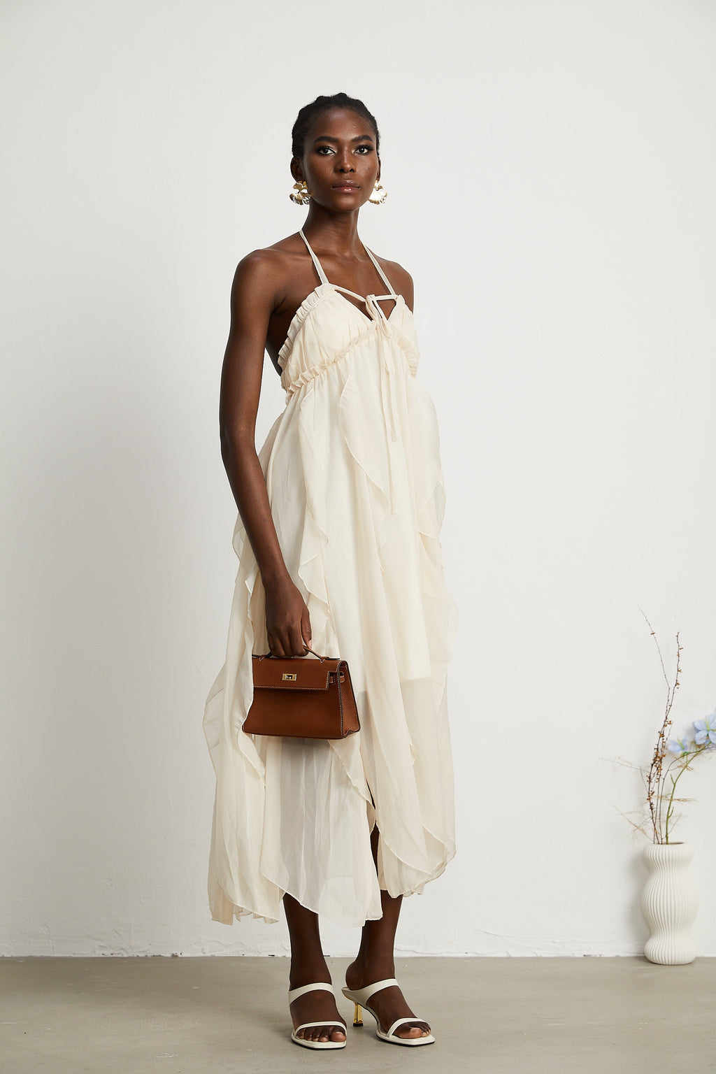 Axelle tül midi elbise