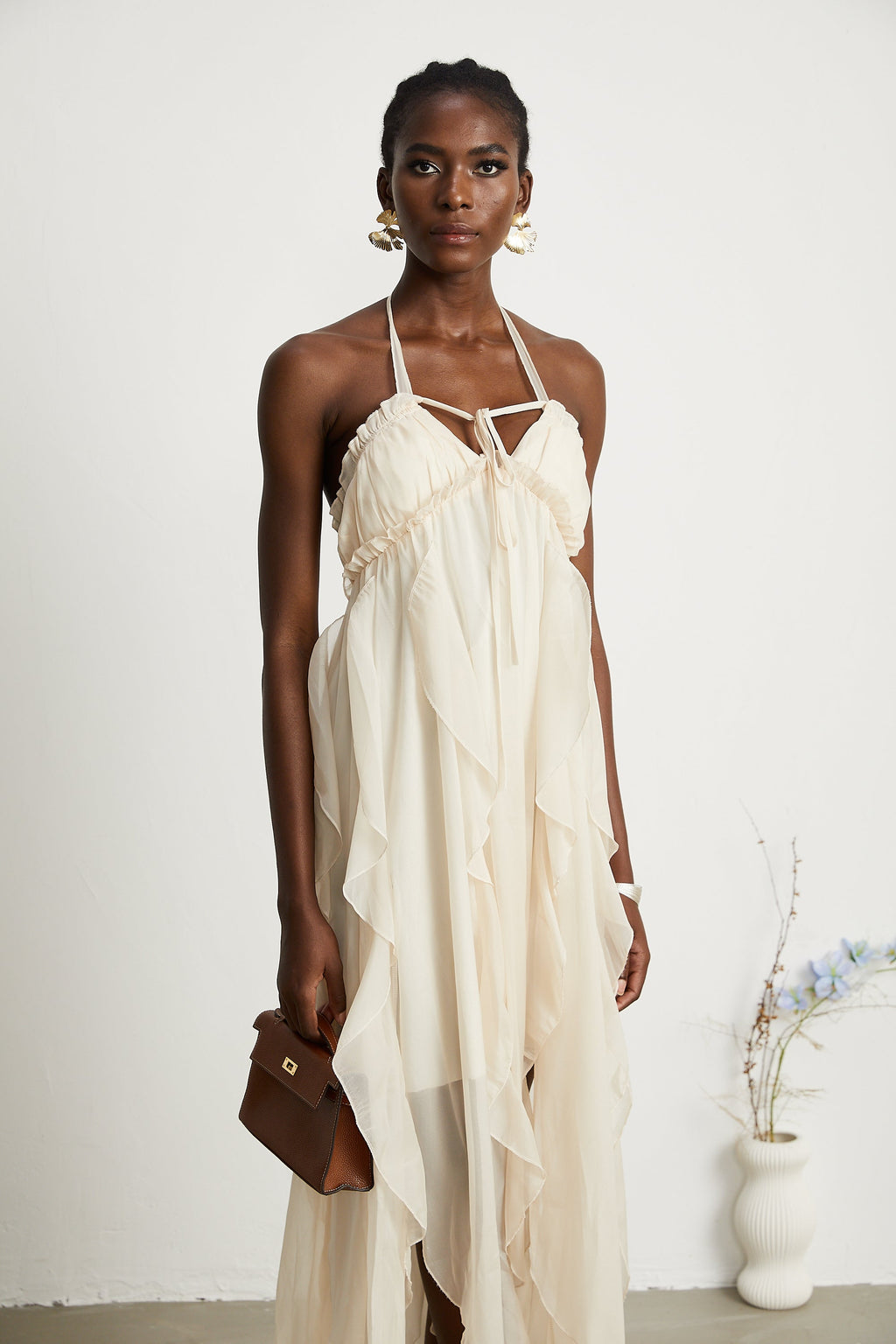 Axelle tül midi elbise