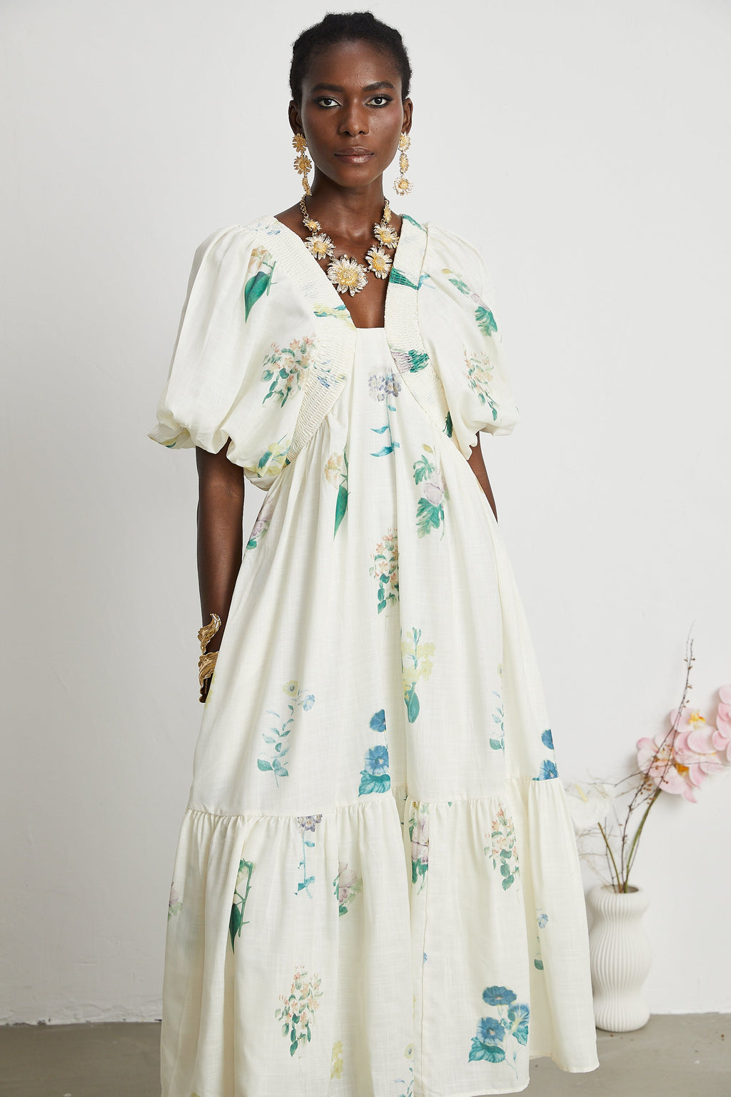 Cyrielle desen midi elbise