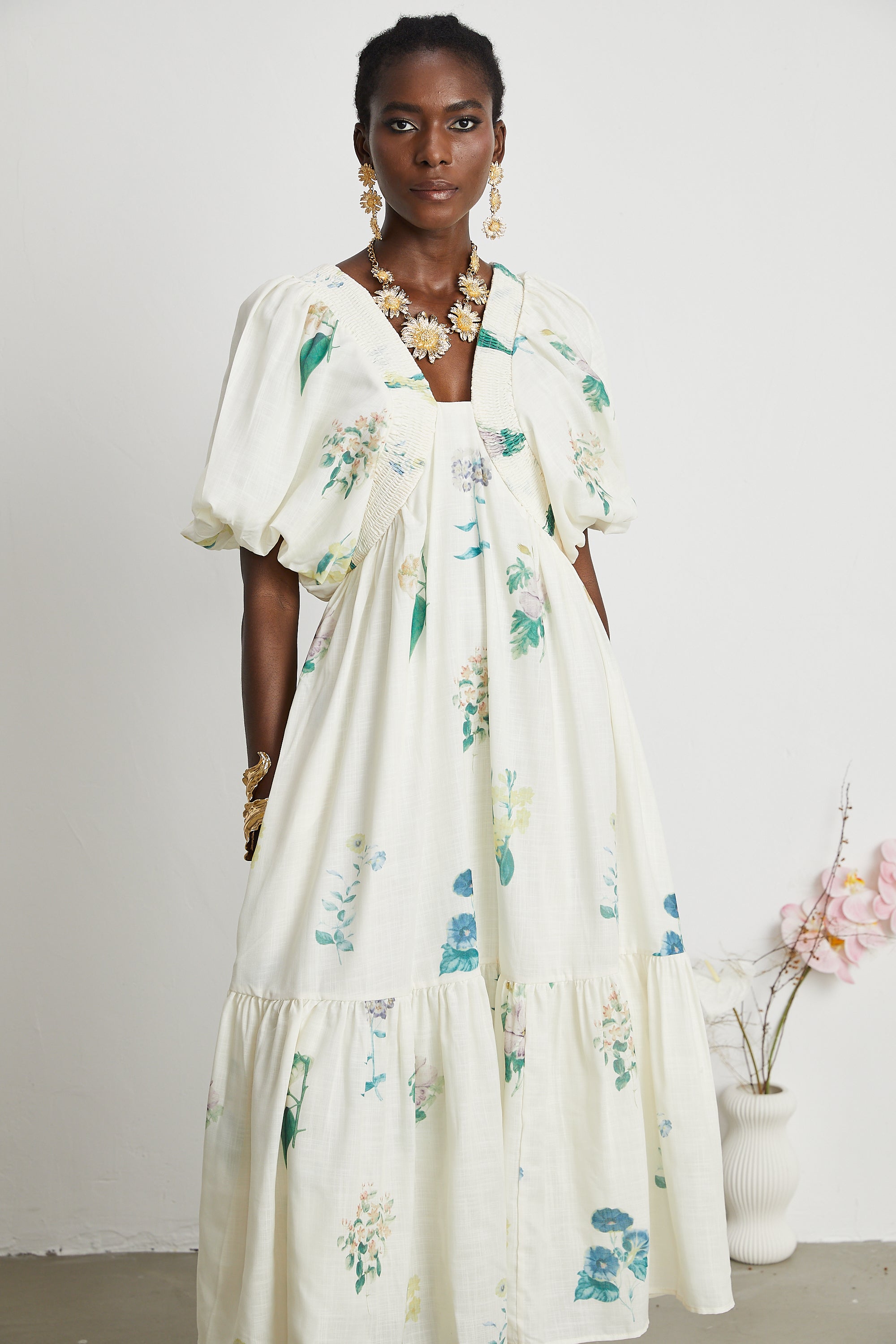 Cyrielle desen midi elbise