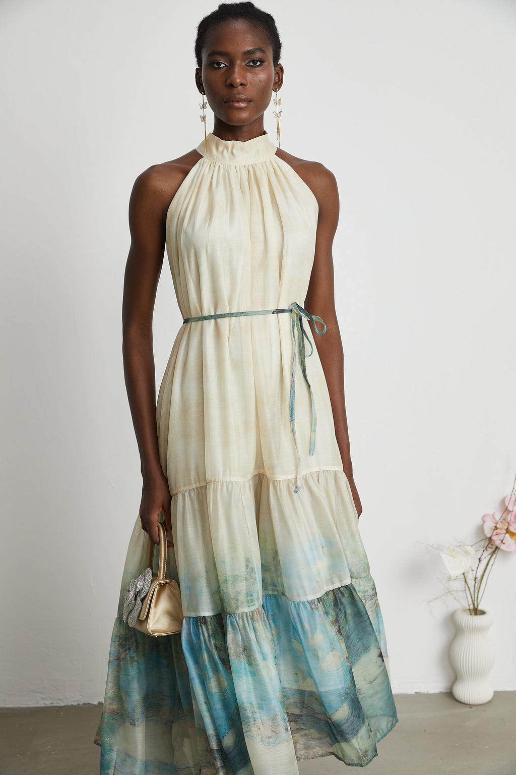 Delphine desen midi elbise