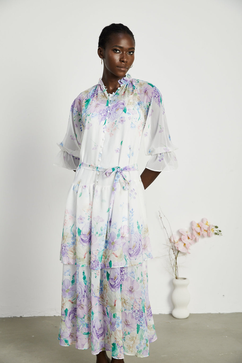 Cyrielle katman midi elbise