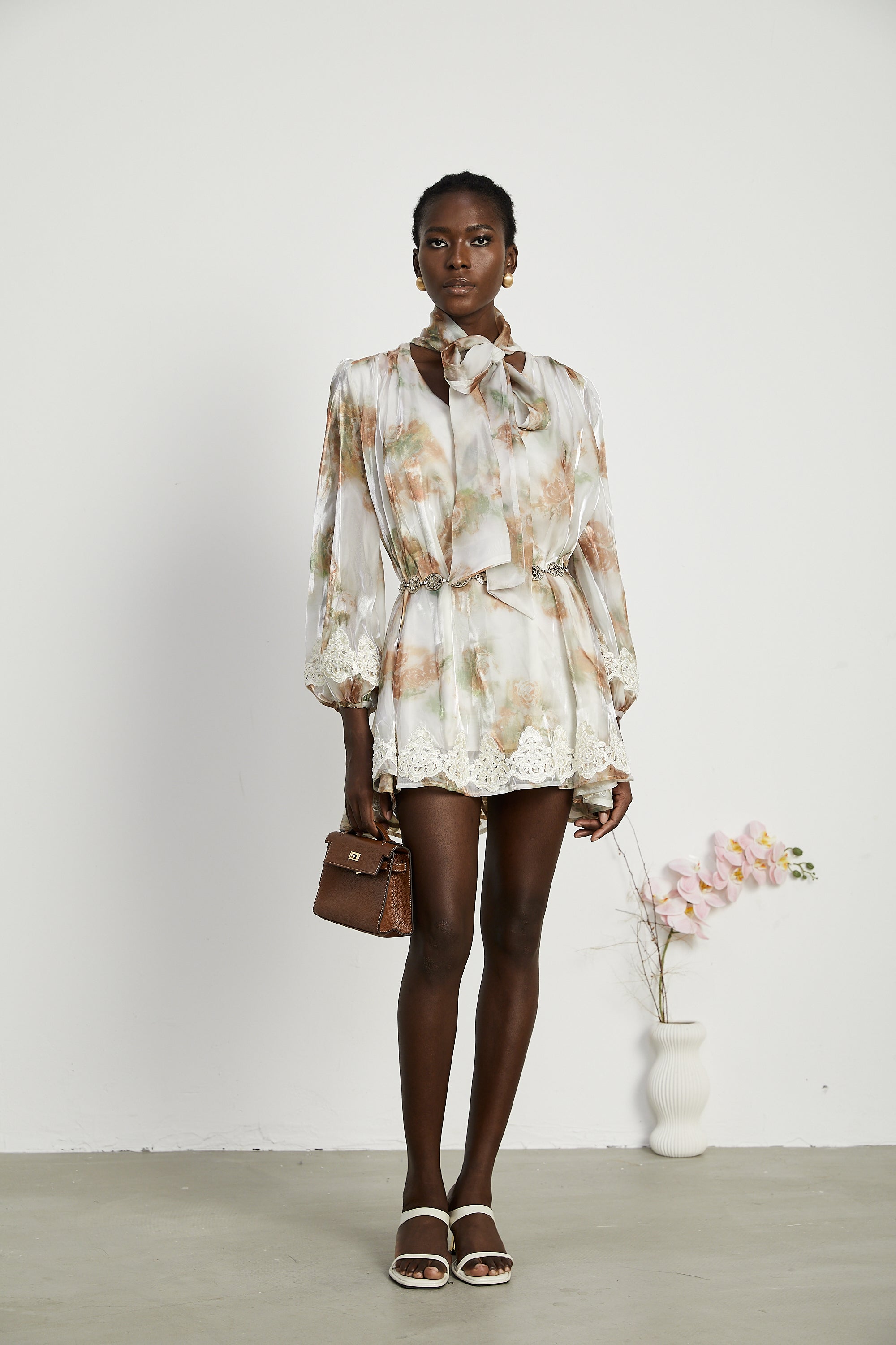 Delphine inci mini elbise