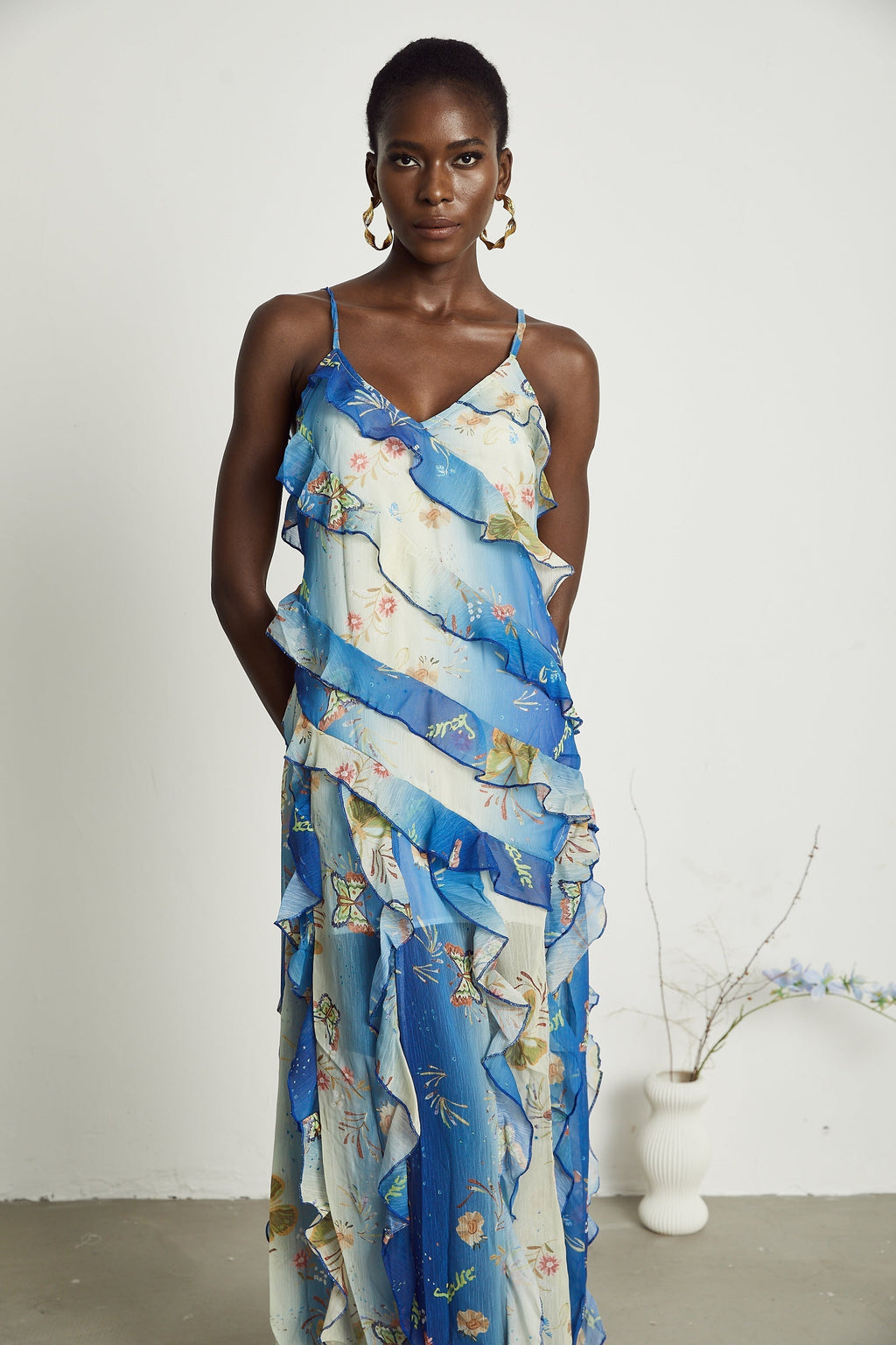 Cyrielle midi elbise