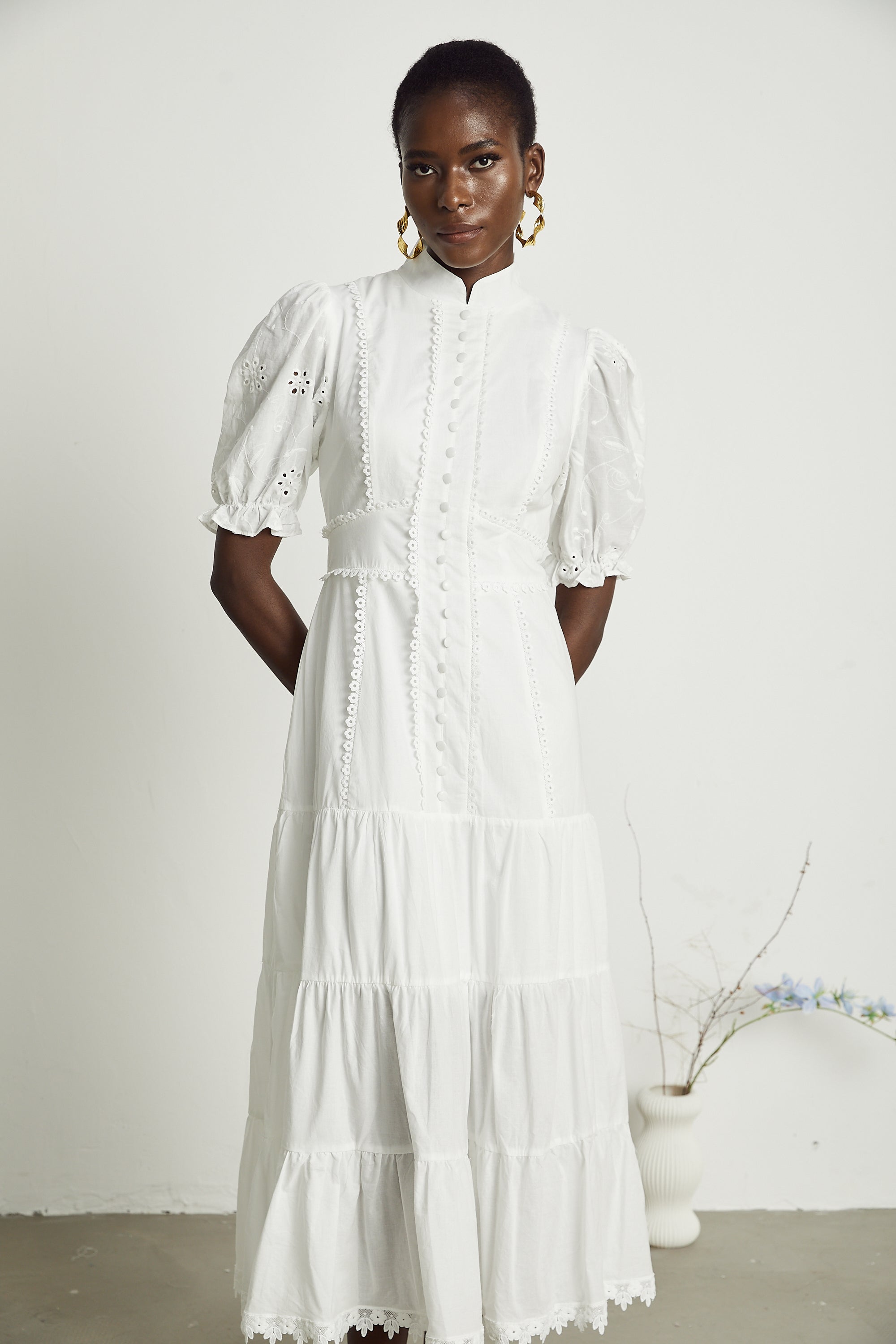 Coline dantel mini elbise