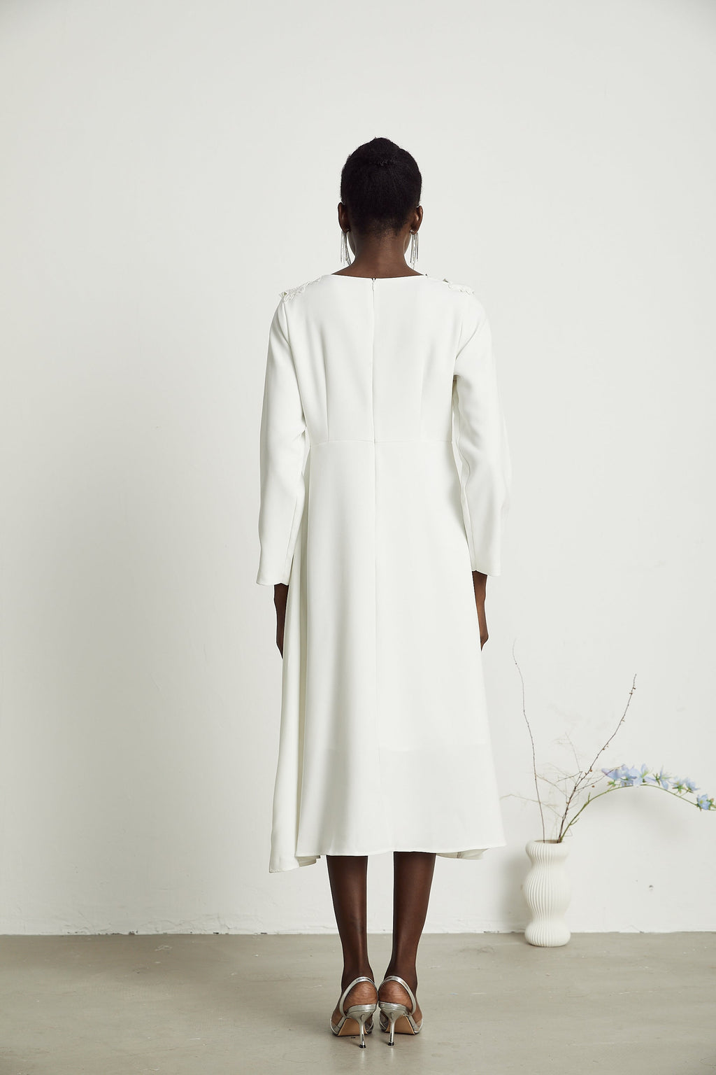 Coline çiçek midi elbise