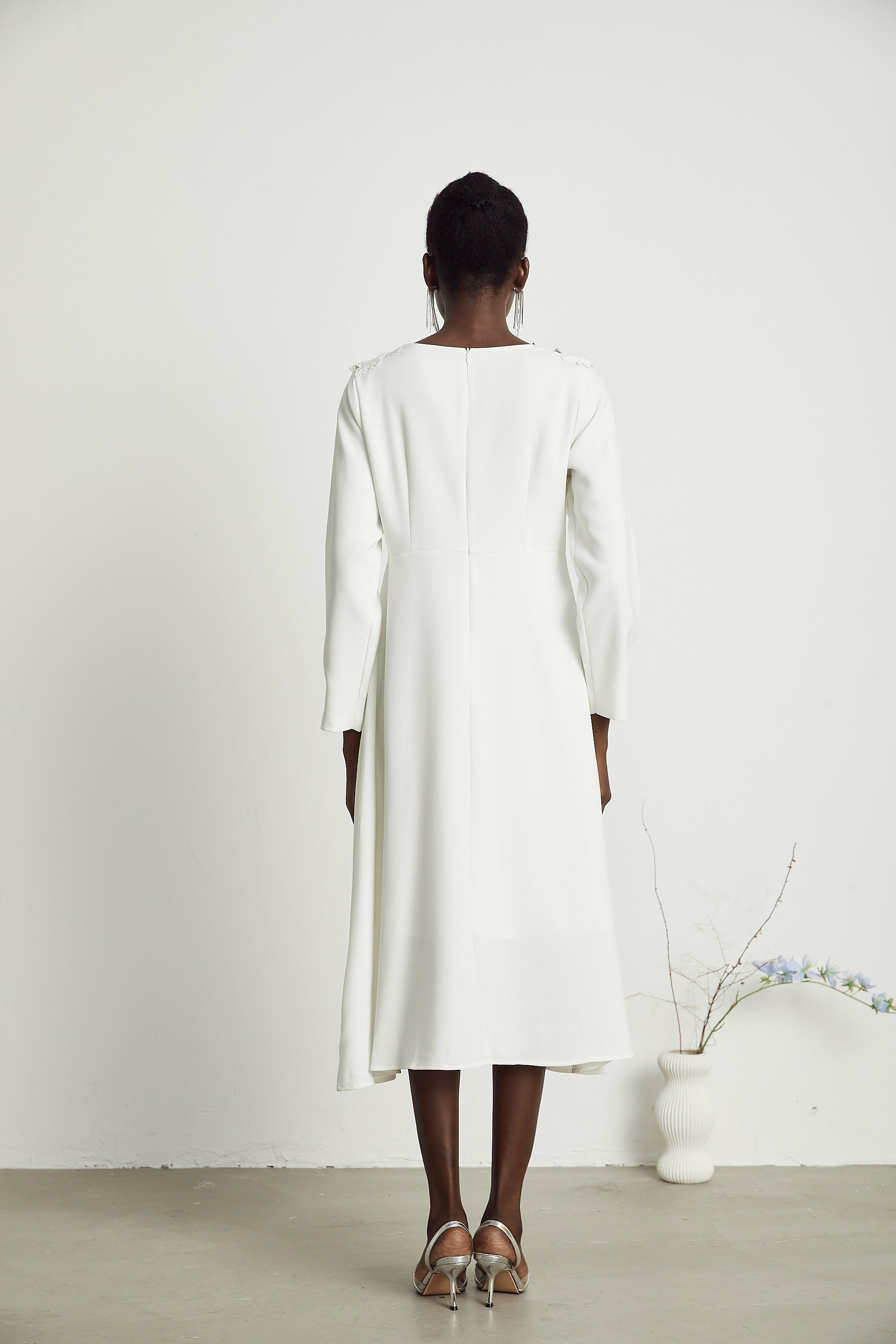 Coline çiçek midi elbise