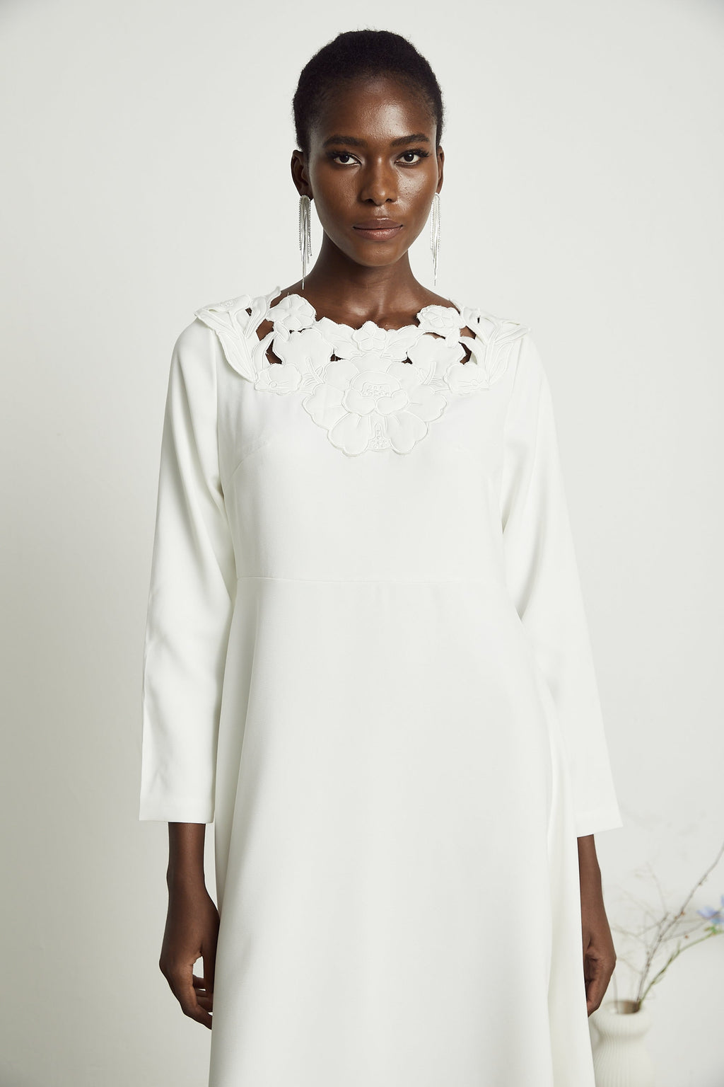 Coline çiçek midi elbise