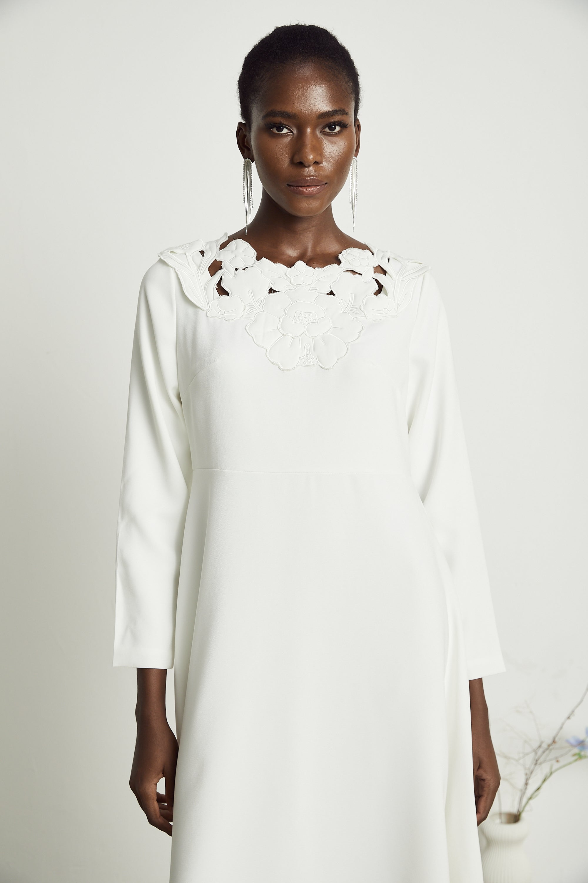 Coline çiçek midi elbise