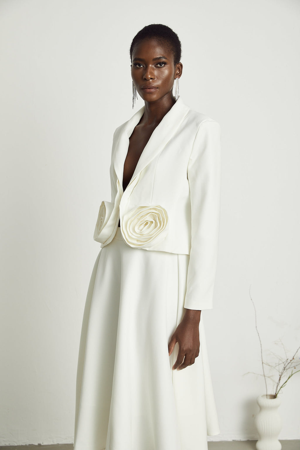 Çiçekli Ceket ve Etek Takım