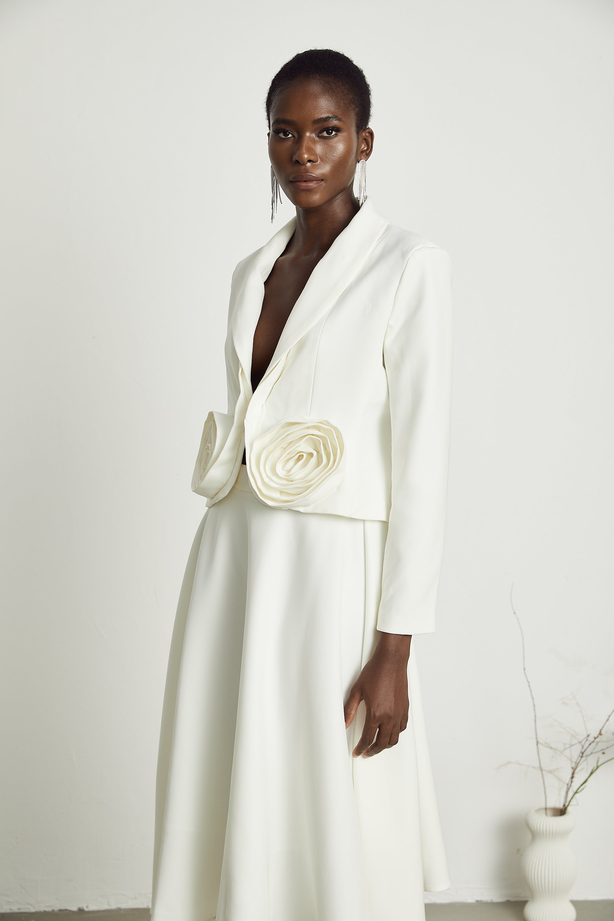 Çiçekli Ceket ve Etek Takım