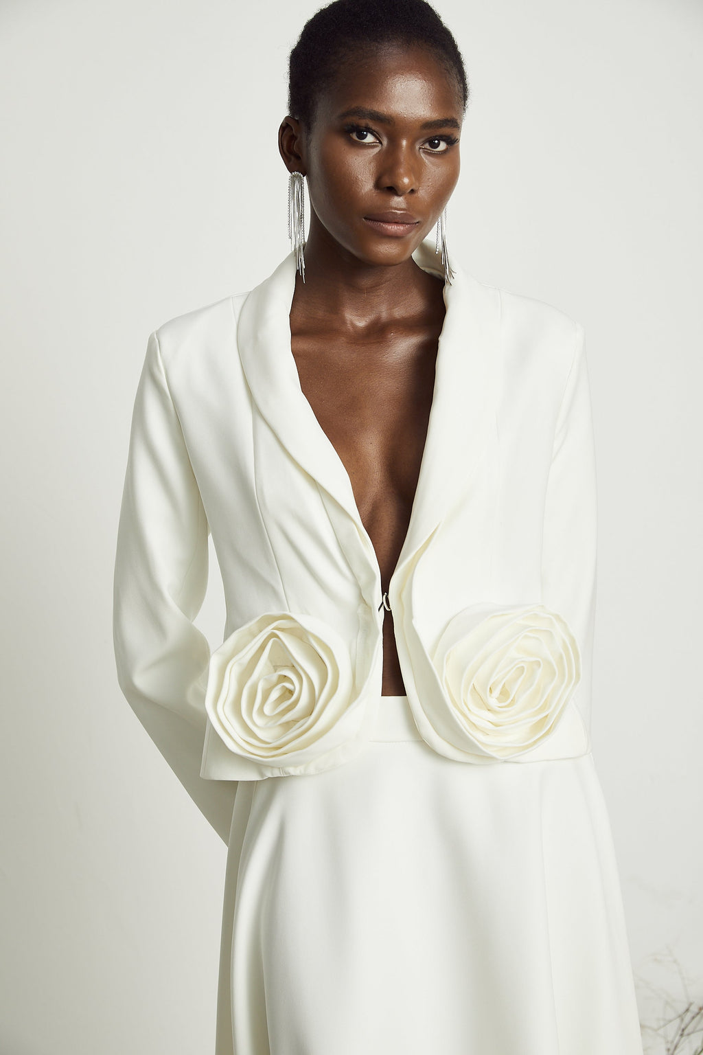 Çiçekli Ceket ve Etek Takım