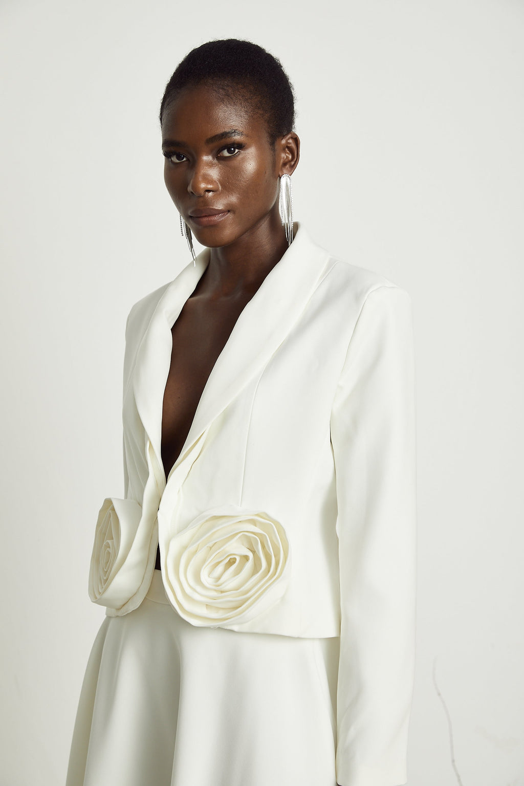 Çiçekli Ceket ve Etek Takım