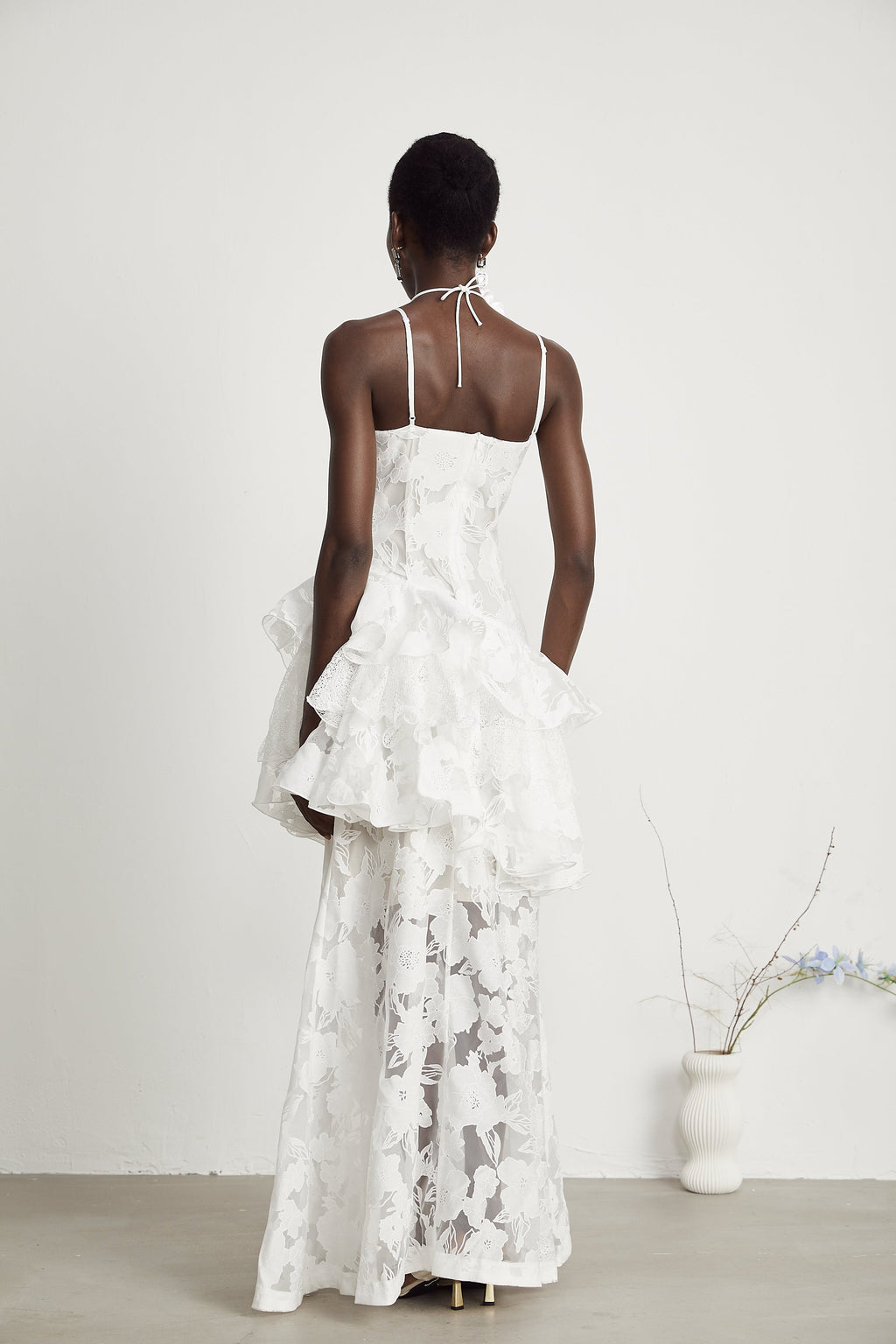 Adèle beyaz maksi Elbise