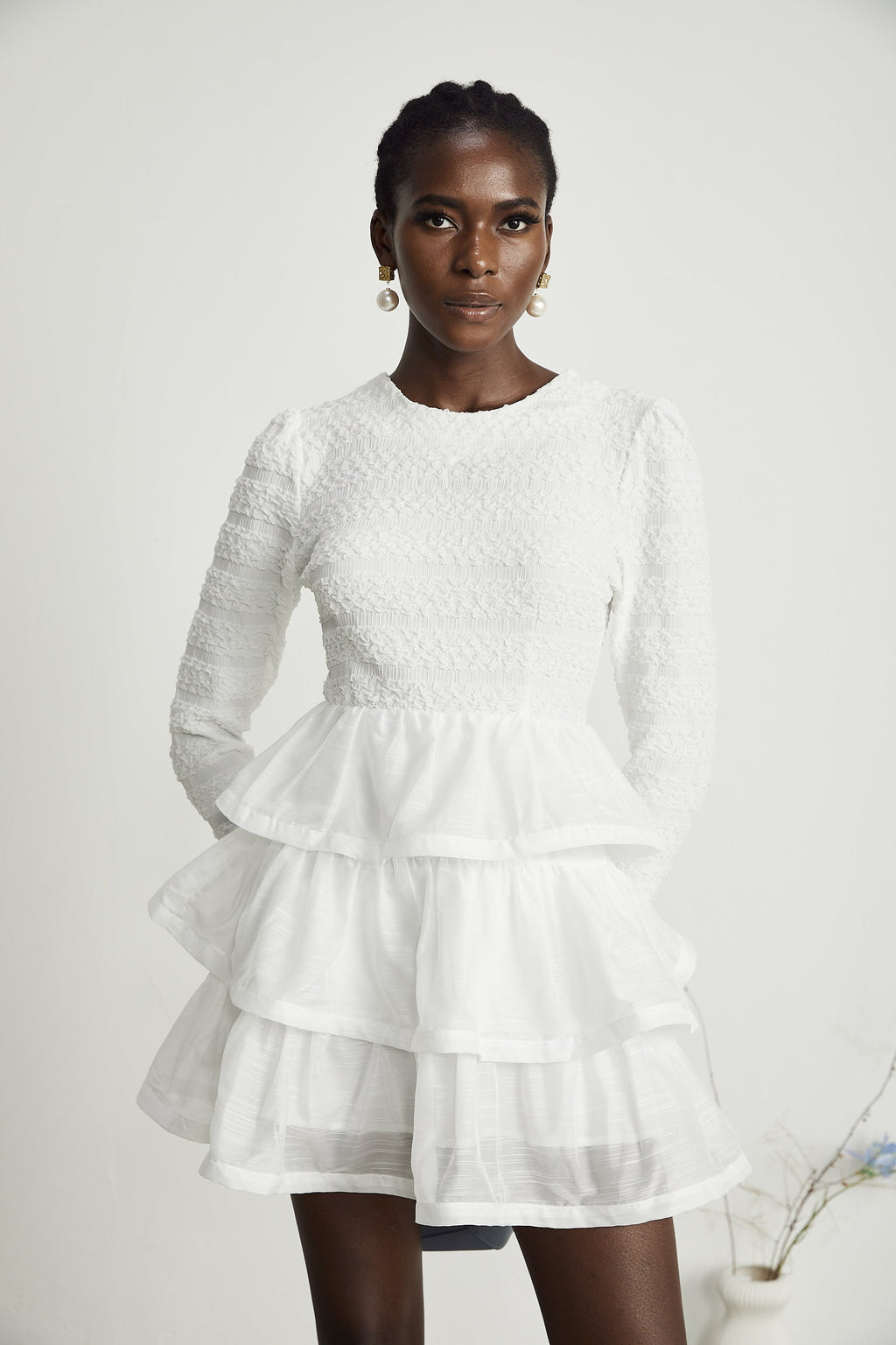 Cyrielle fırfır mini elbise