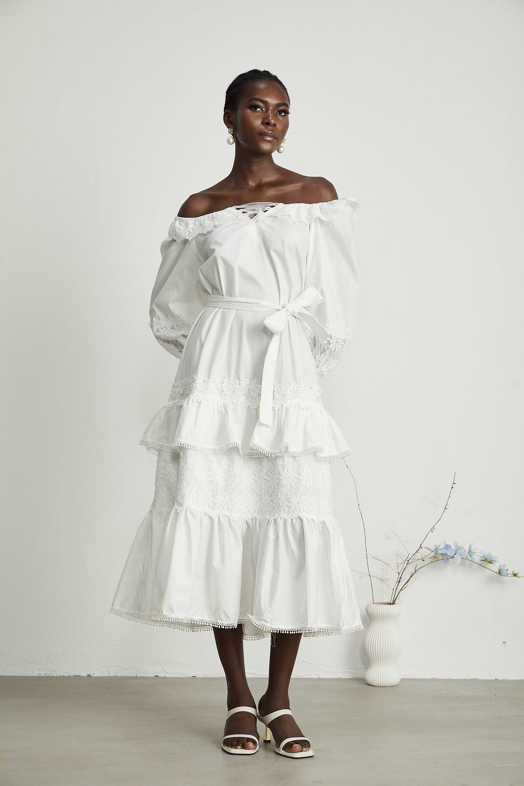 Capucine kesimli midi elbise